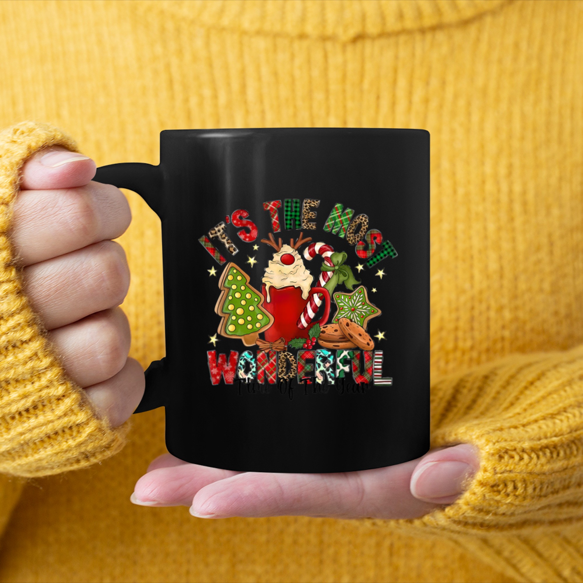 It's The Most Wonderful Time Of Year Christmas Tree mug black