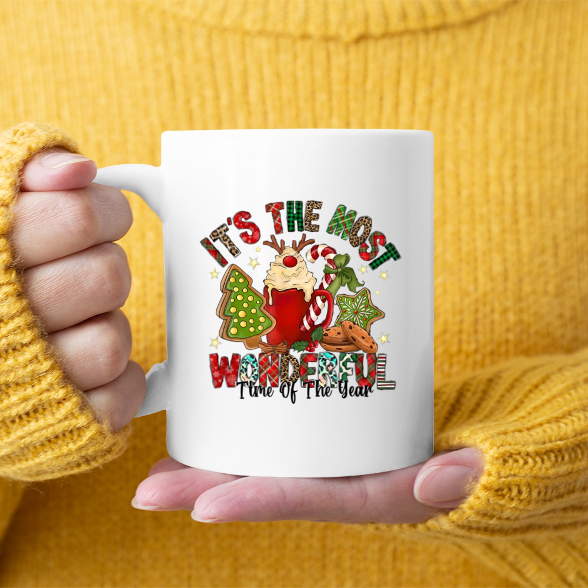 It's The Most Wonderful Time Of Year Christmas Tree mug white