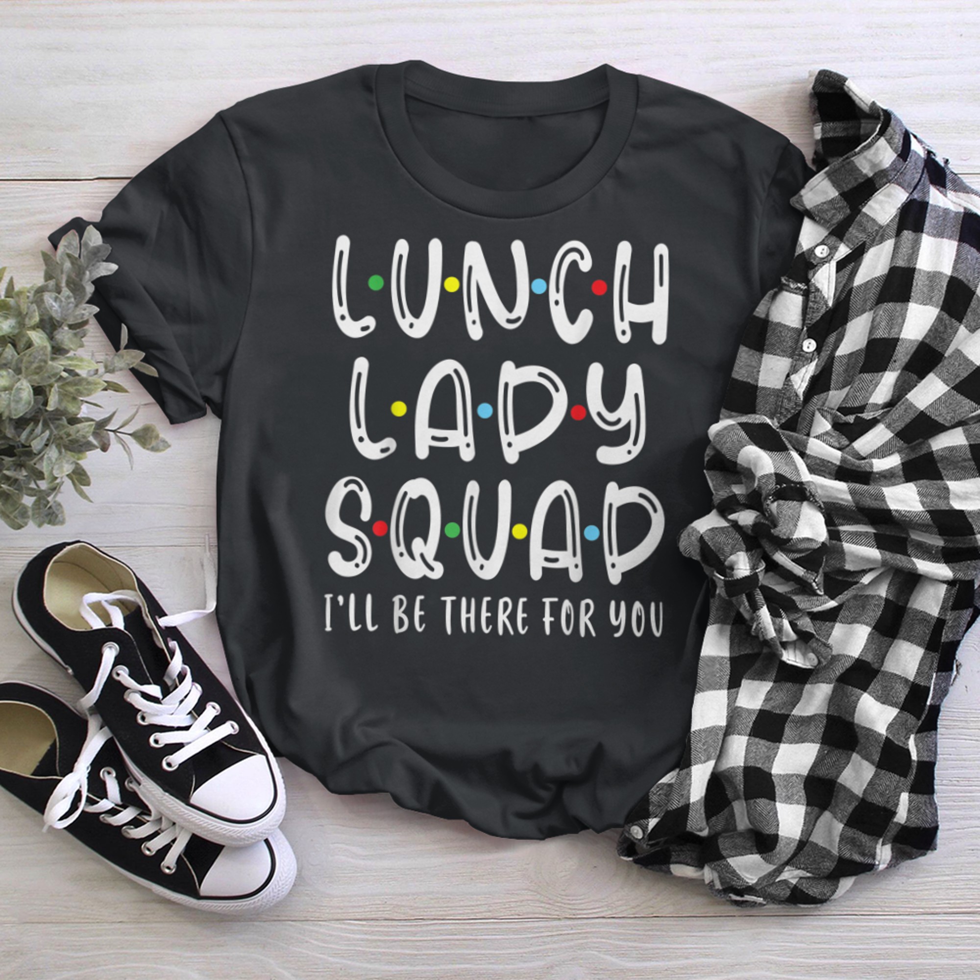 Lunch Lady Squad School Cafeteria Crew Food Service Cute HBD t-shirt black