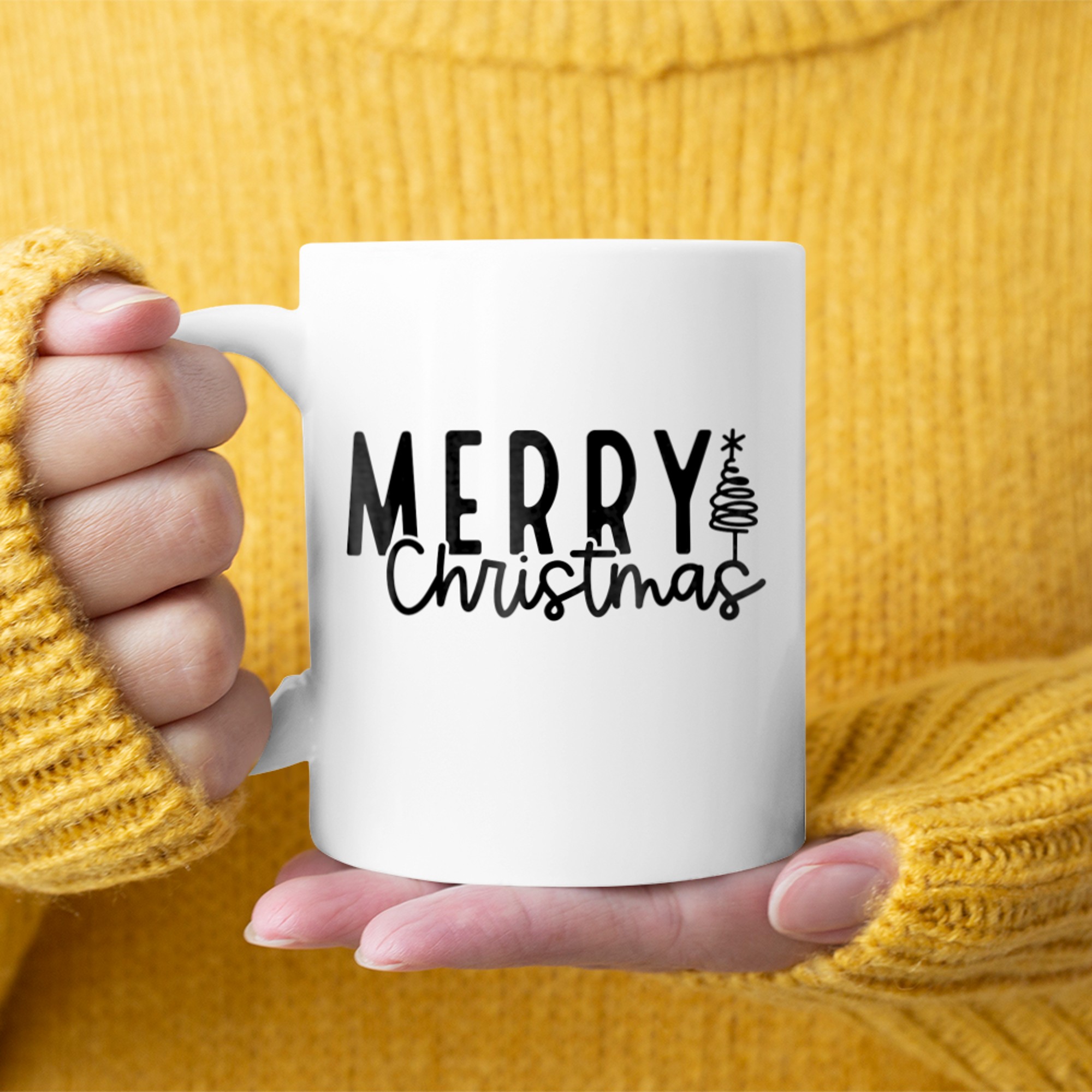 Merry Christmas With Cute Christmas Tree Matchng Family Xmas mug white