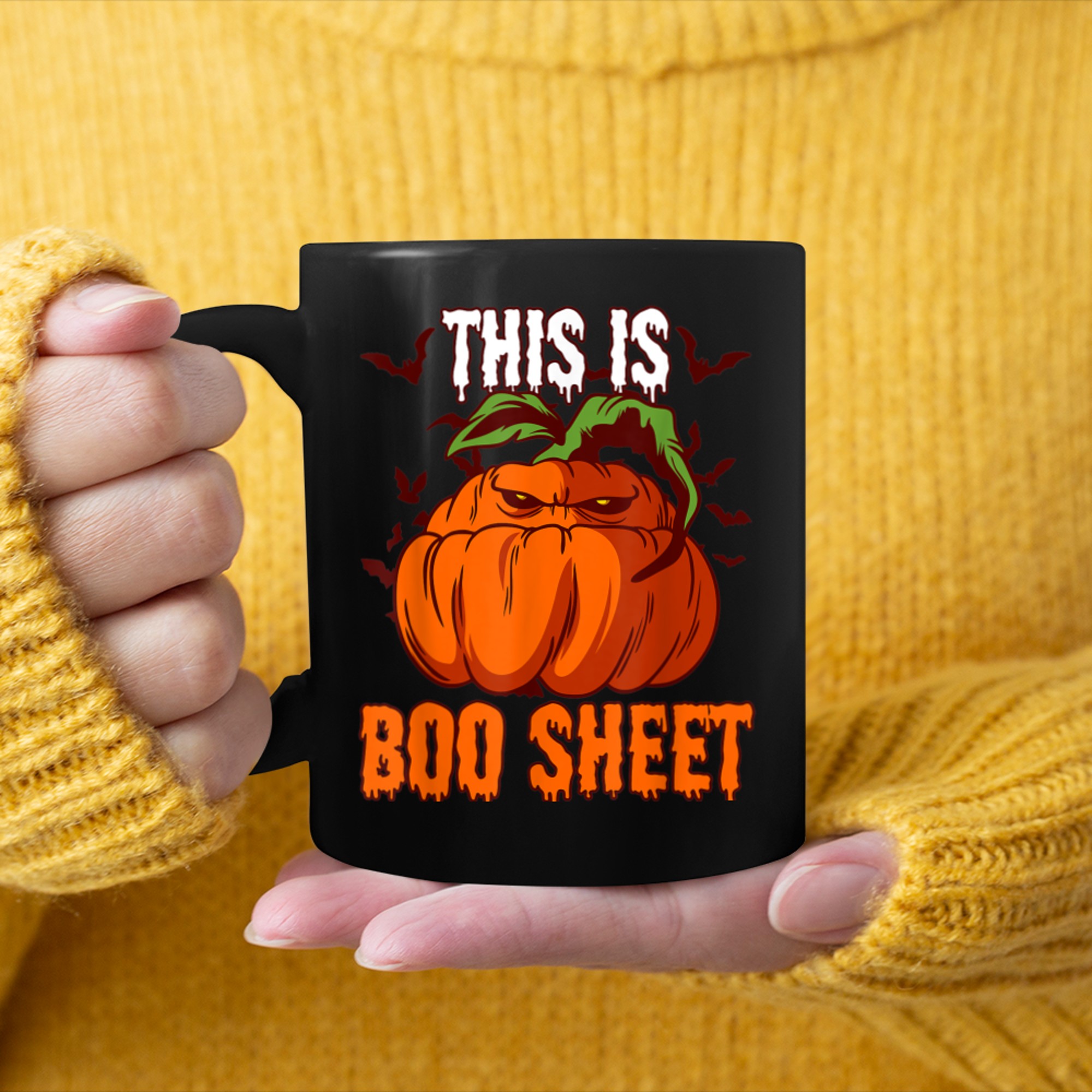 Overnight Party This Is Boo Sheet Fun Halloween Party (1) mug black