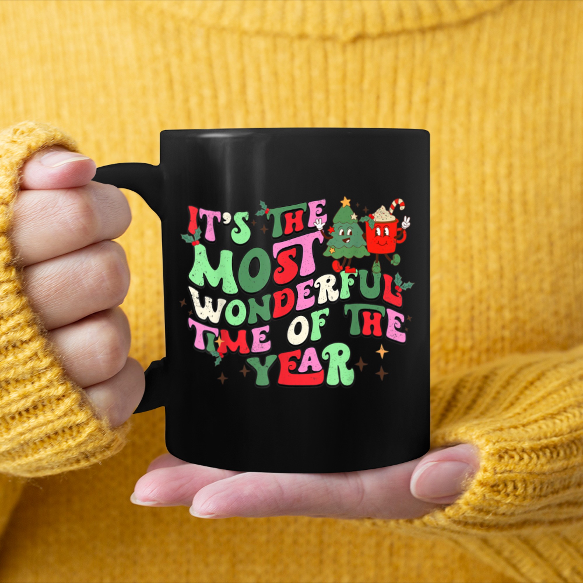 Retro Funny It's Most Wonderful Time Of The Year Christmas mug black