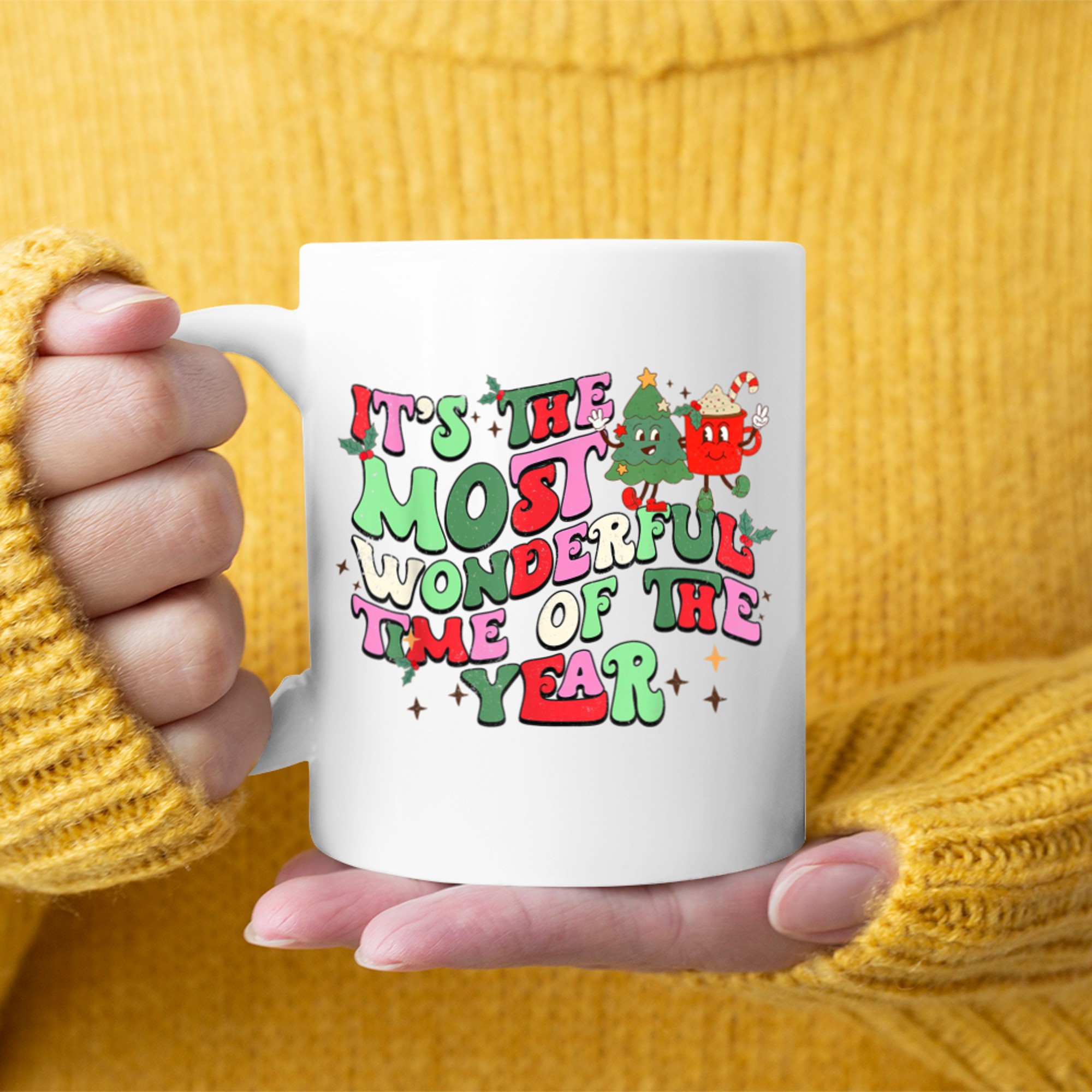 Retro Funny It's Most Wonderful Time Of The Year Christmas mug white