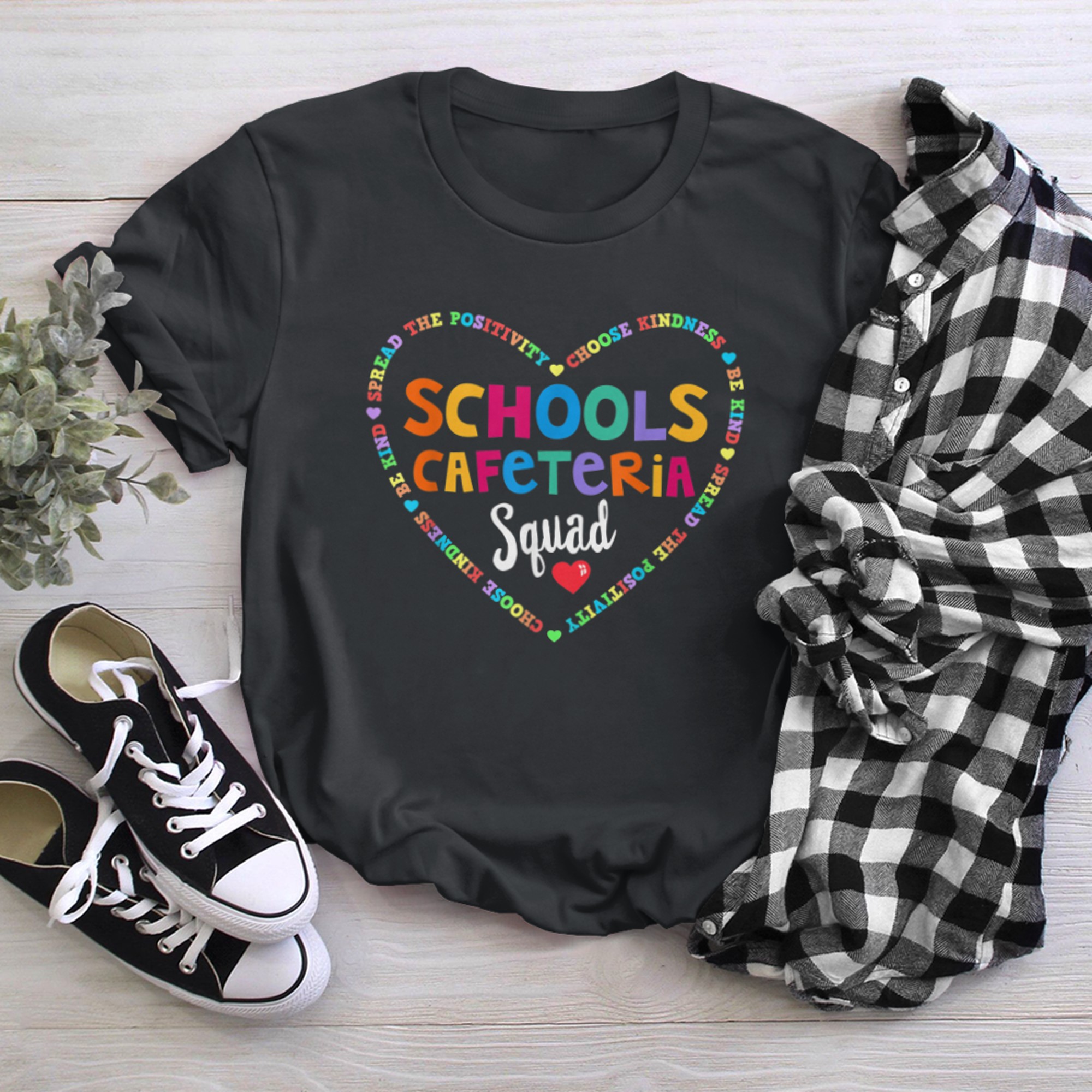 Support Team Worker Crew Matching Schools Cafeteria Squad (53) t-shirt black