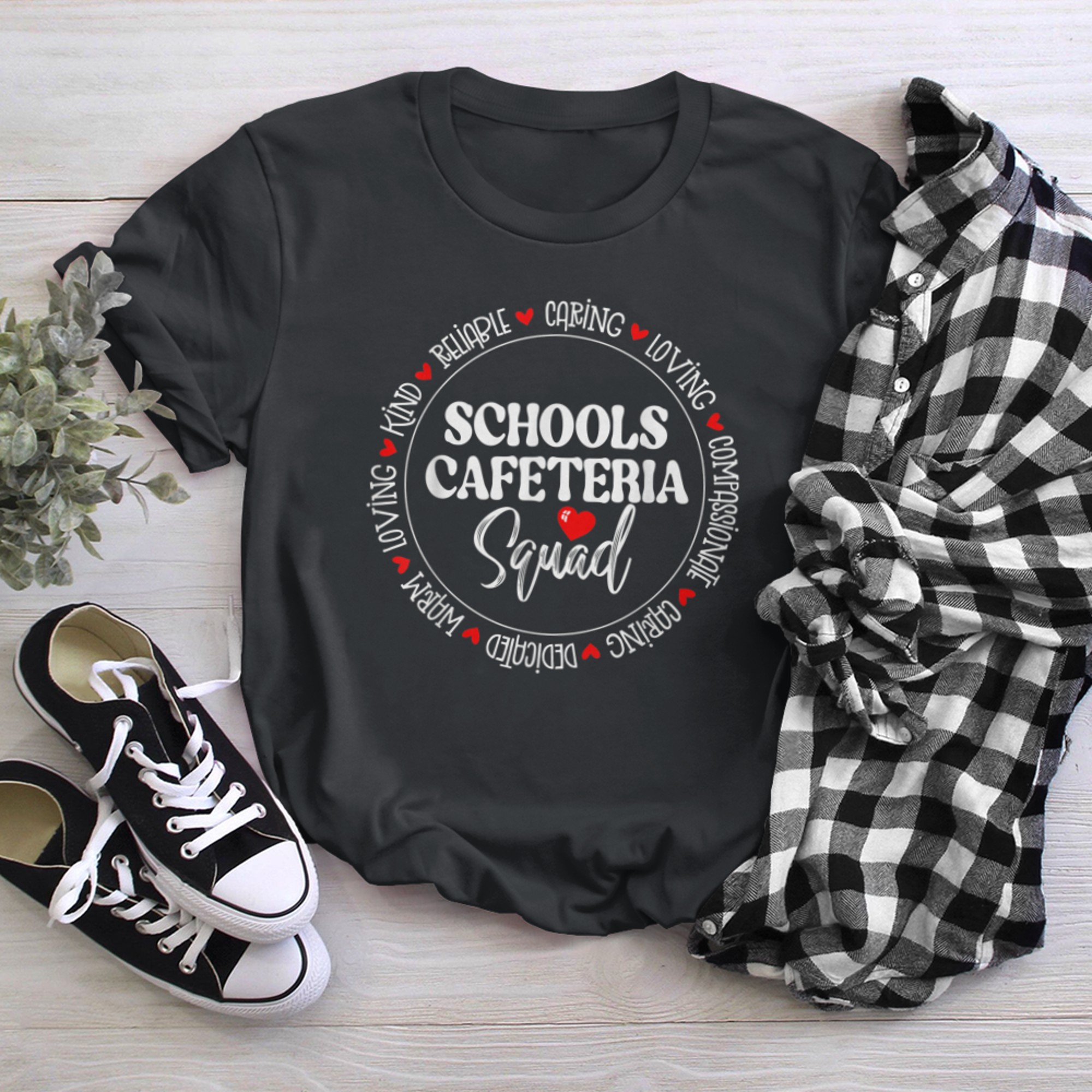 Support Team Worker Crew Matching Schools Cafeteria Squad (59) t-shirt black