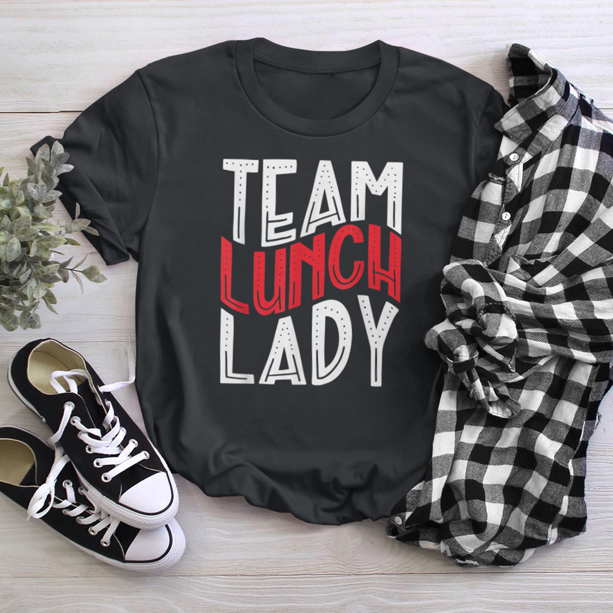 Team Lunch Lady Matching Cafeteria Worker Food Server t-shirt black