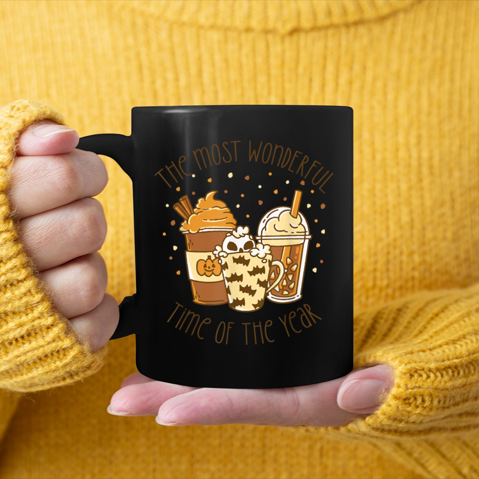 THE MOST WONDERFUL TIME OF THE YEAR Halloween Coffee Meme mug black