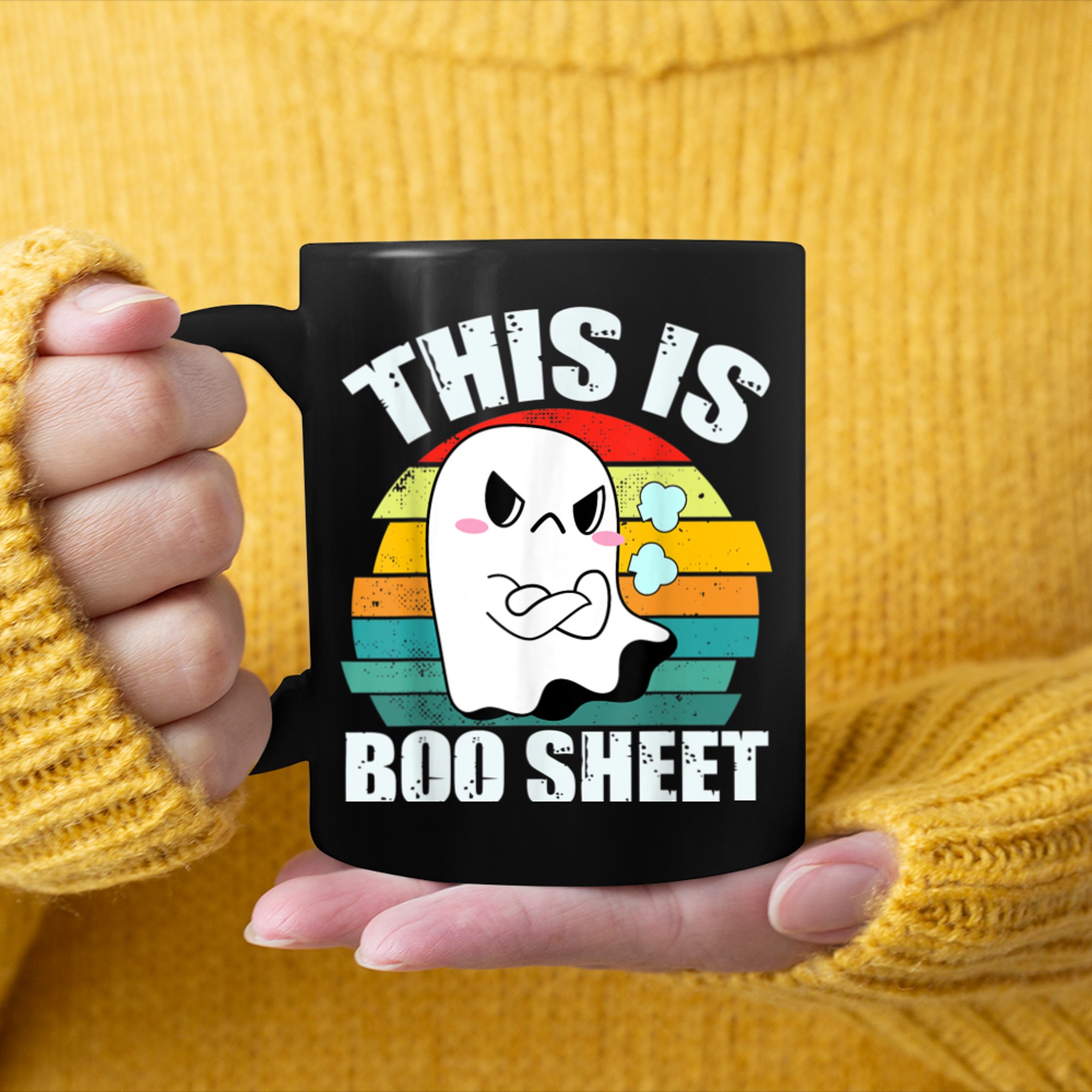 This is Boo Sheet - Funny Boo - Halloween mug black