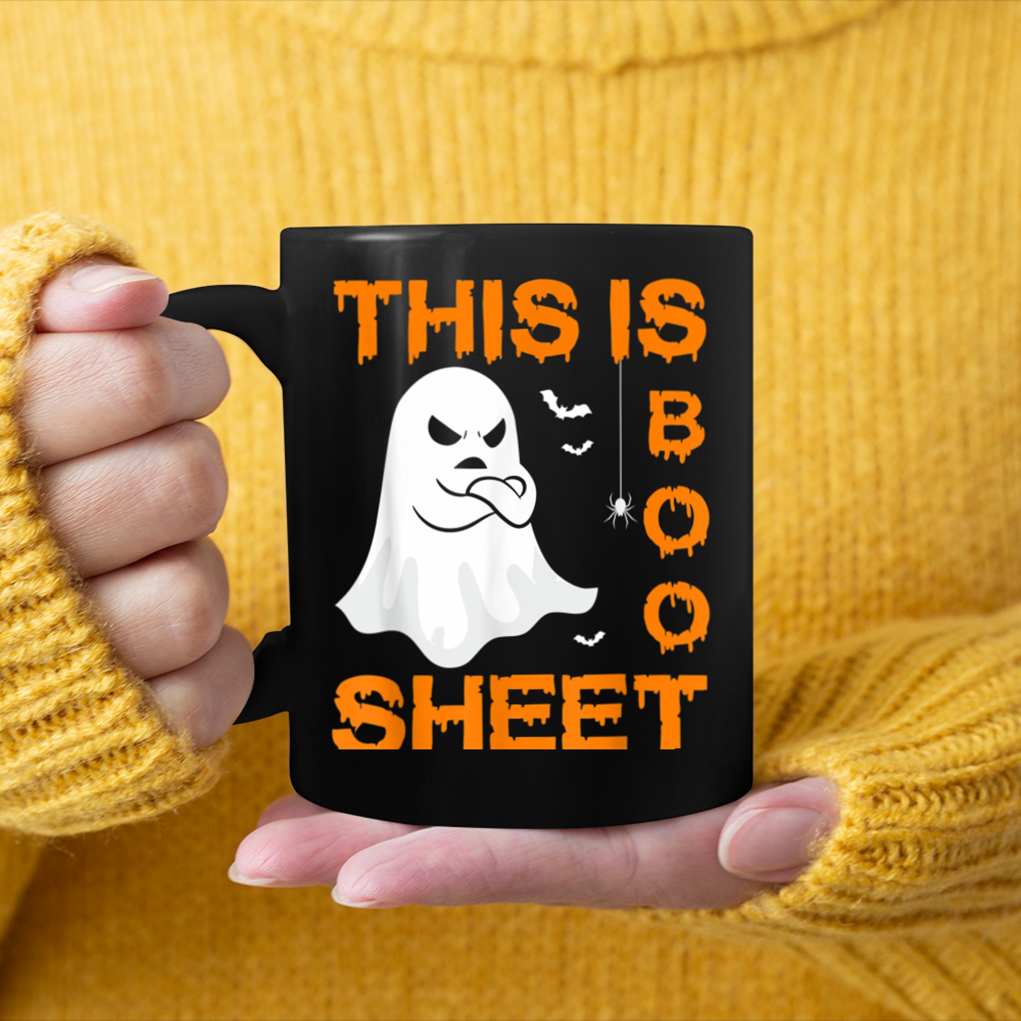 This Is Boo Sheet Funny Ghost Halloween Costume mug black