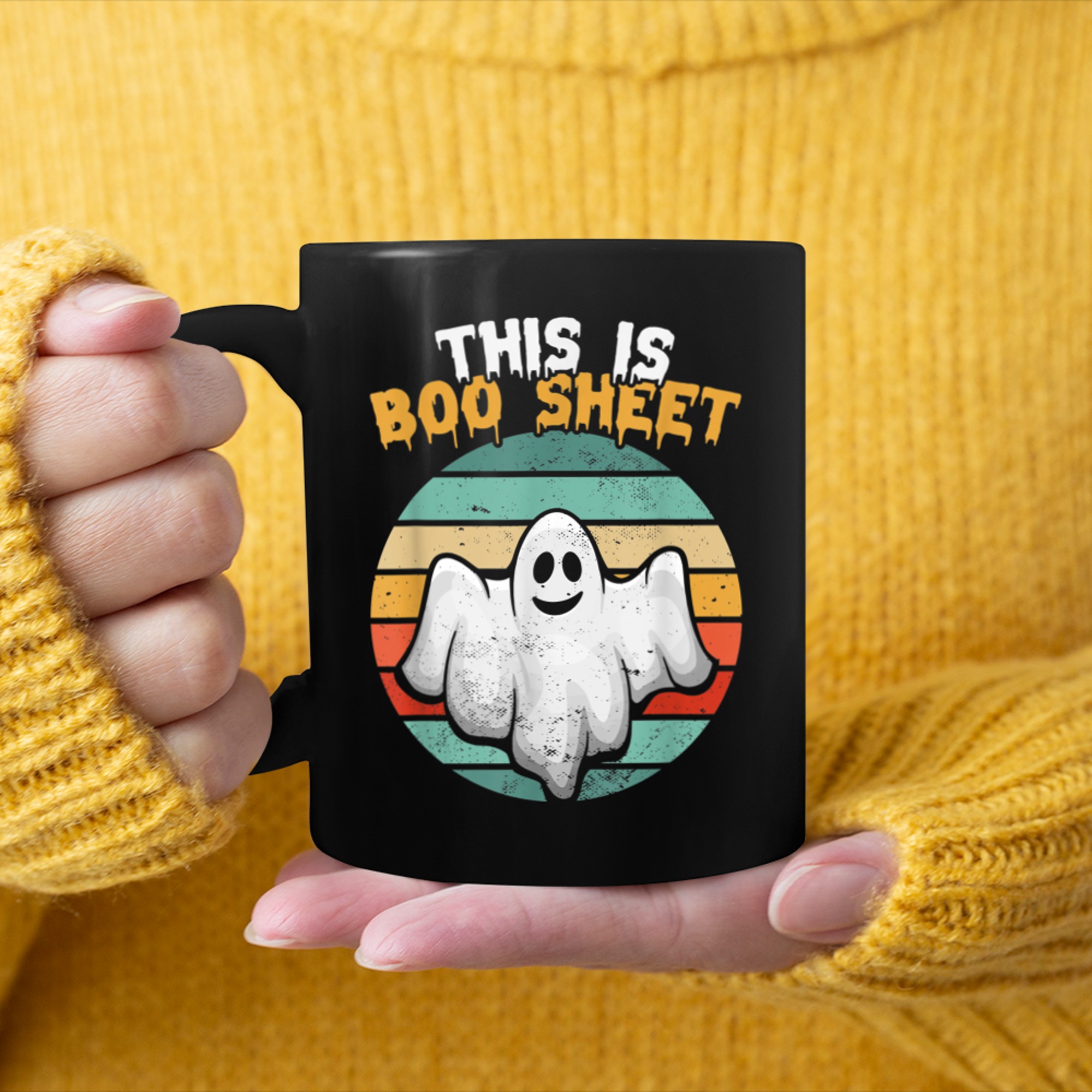 This Is Boo Sheet Funny Halloween Joke (1) mug black