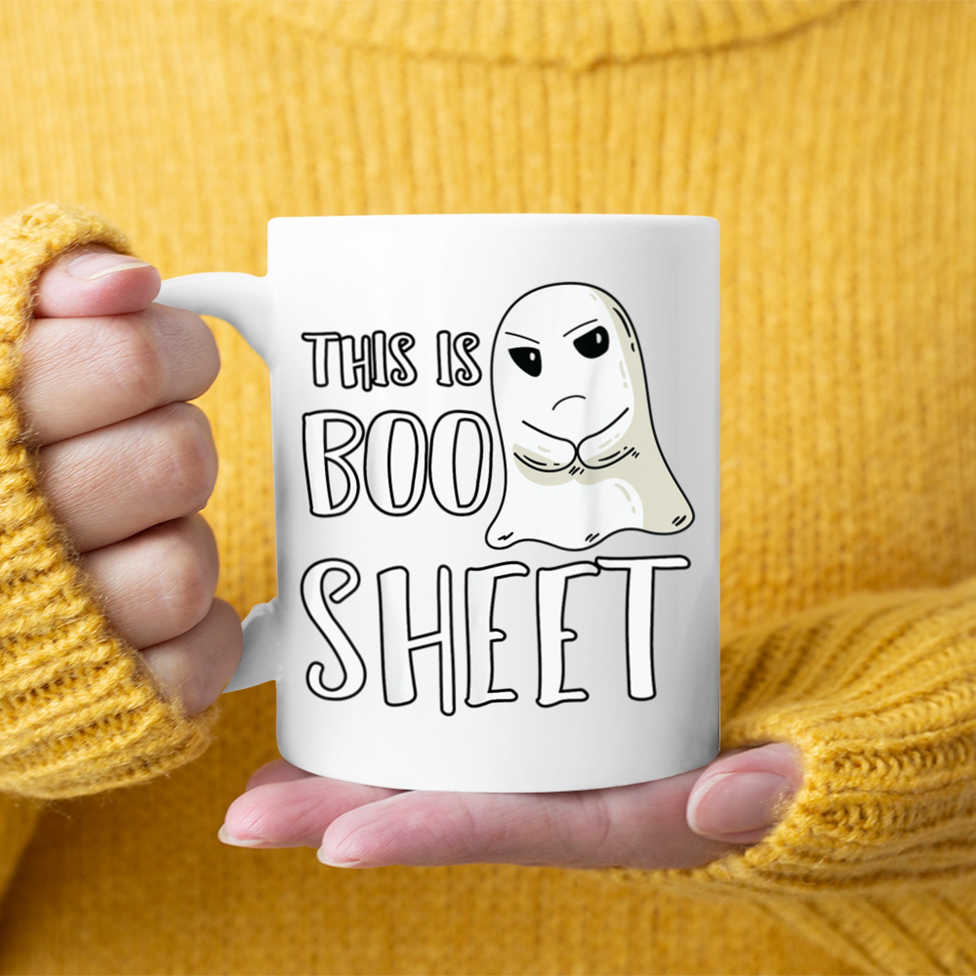 This Is Boo Sheet Funny Halloween Joke mug white