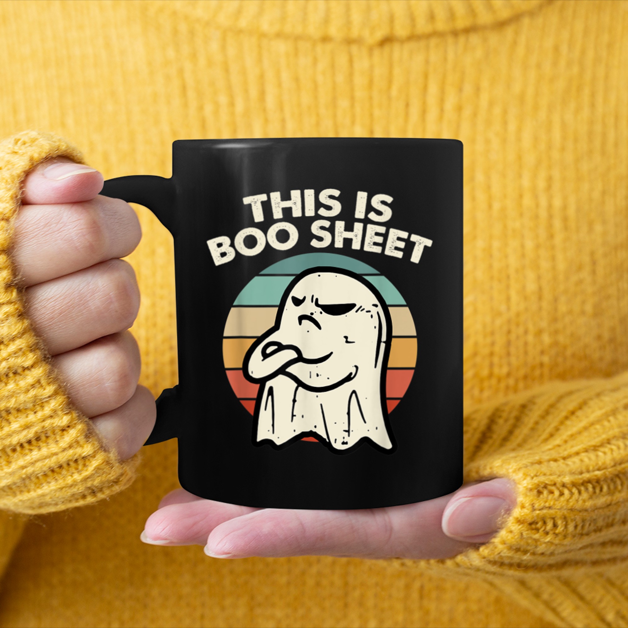 This Is Boo Sheet Funny Halloween mug black