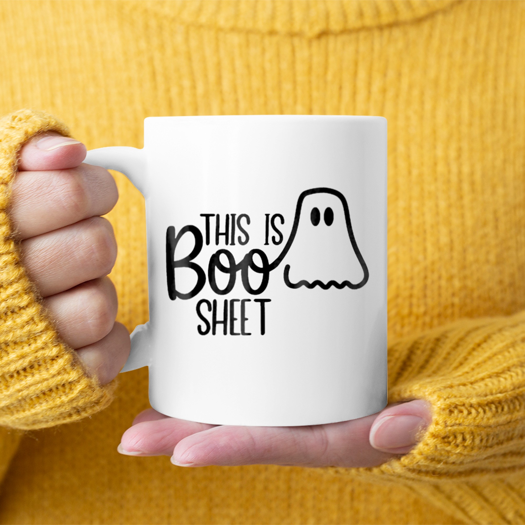 This Is Boo Sheet Ghost Funny Halloween Costume Men Women mug white