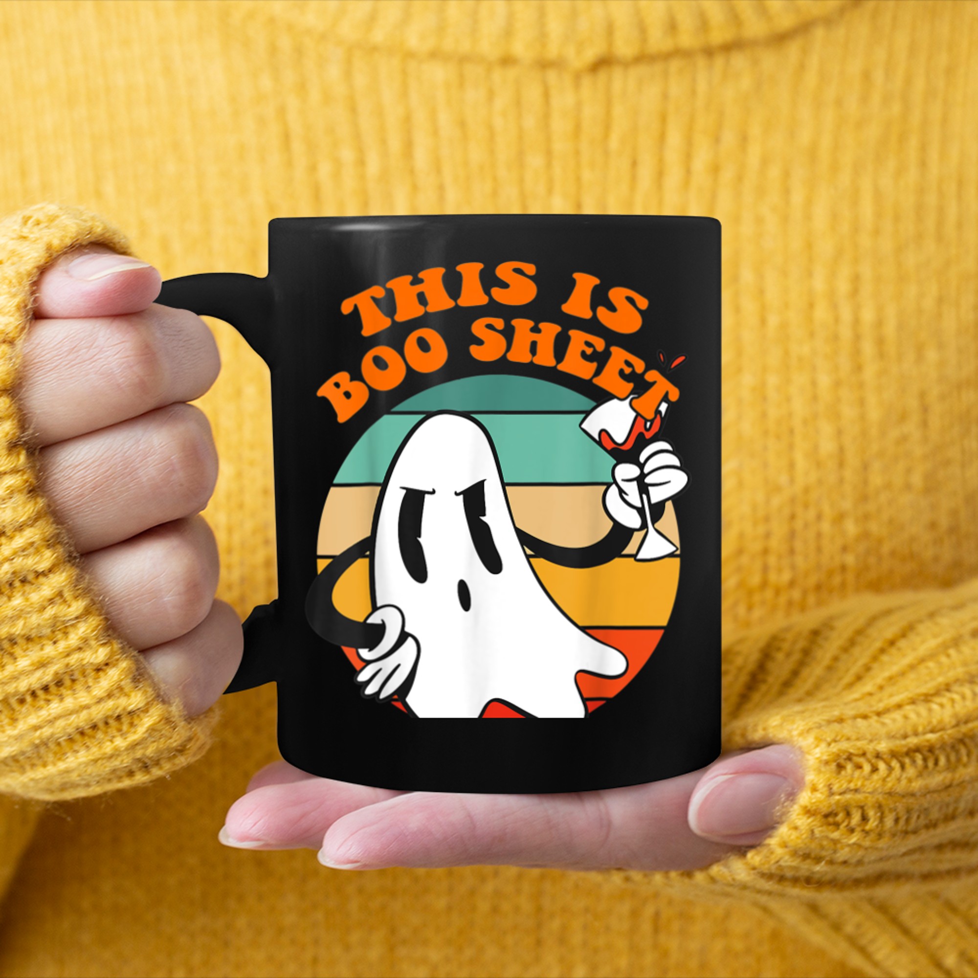 This Is Boo Sheet Ghost Funny Halloween Costumes mug black