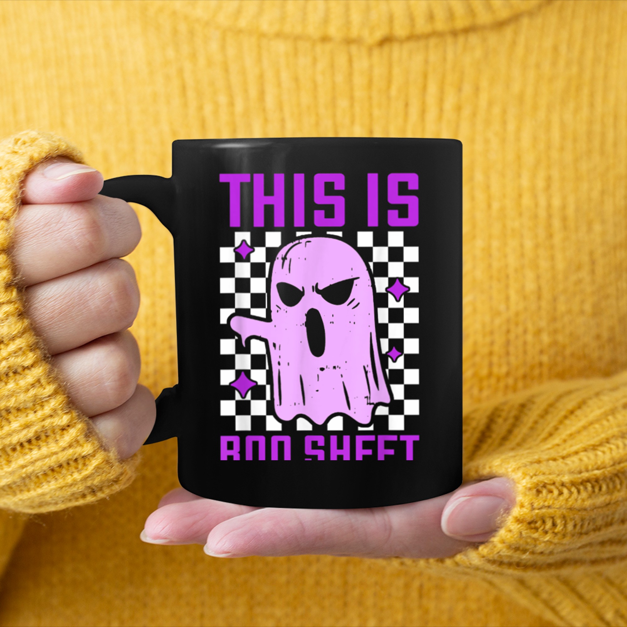 This Is Boo Sheet Ghost Halloween Boo mug black