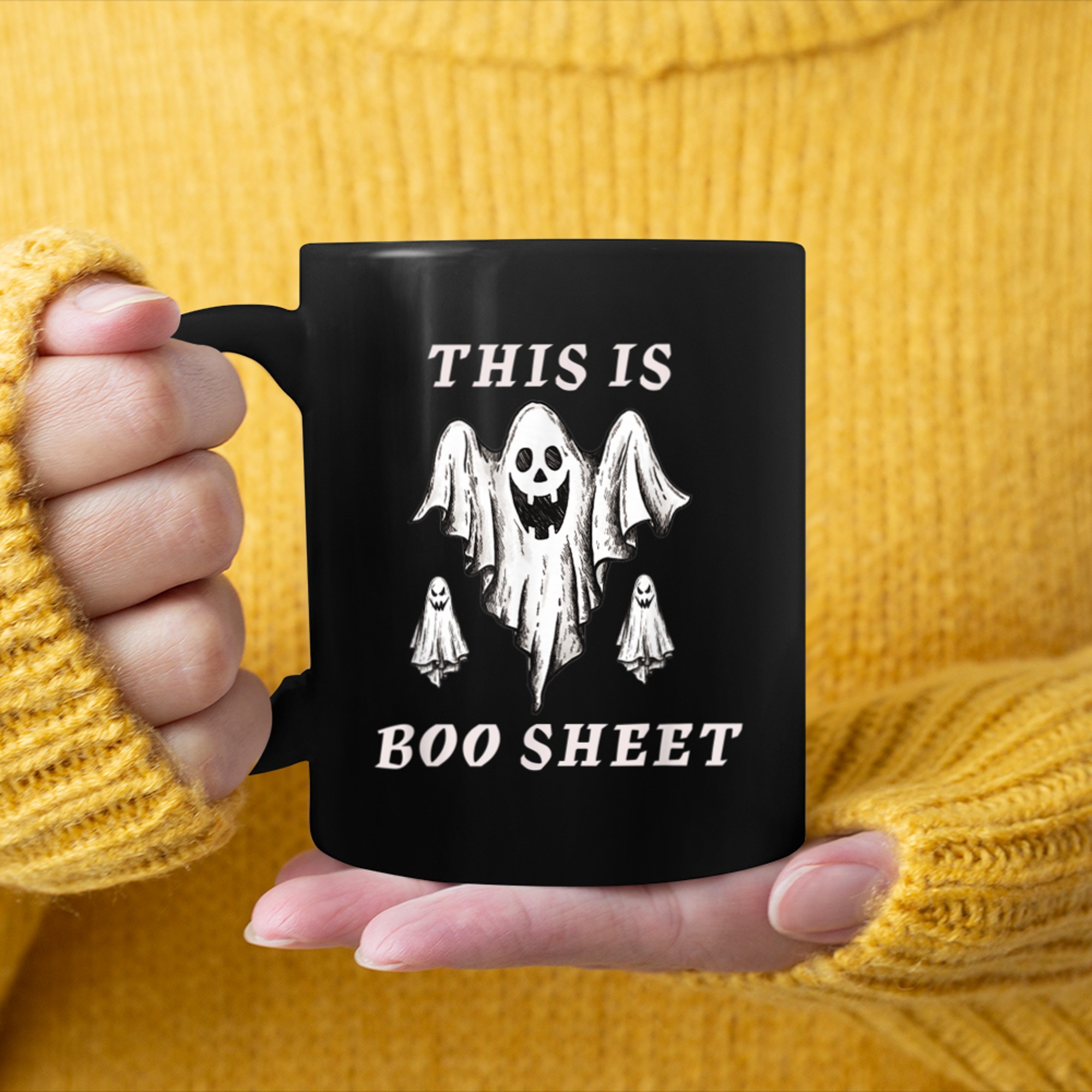 This Is Boo Sheet Ghost Halloween Costume 2022 mug black