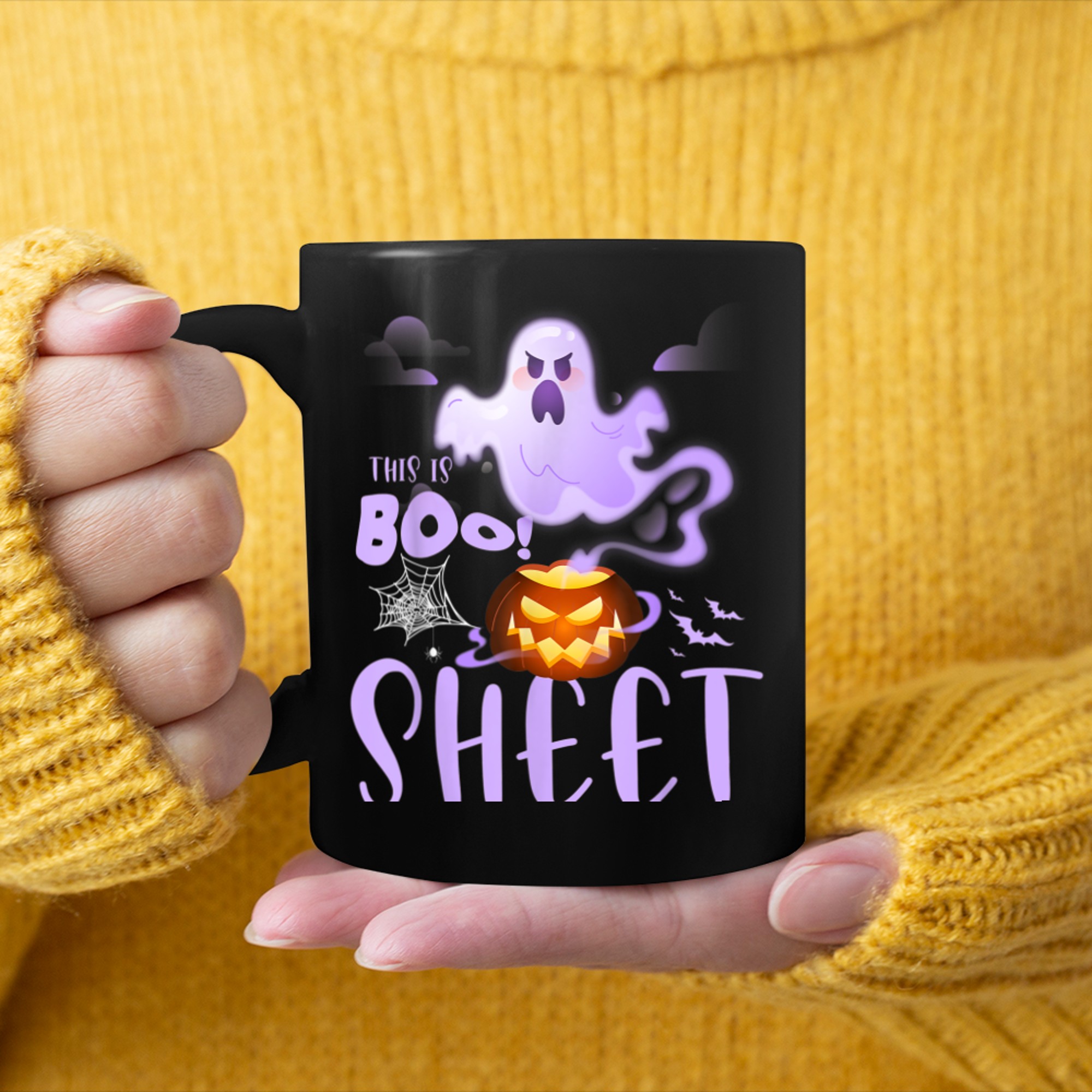 This Is Boo Sheet Ghost Halloween Costume Men Women.co mug black