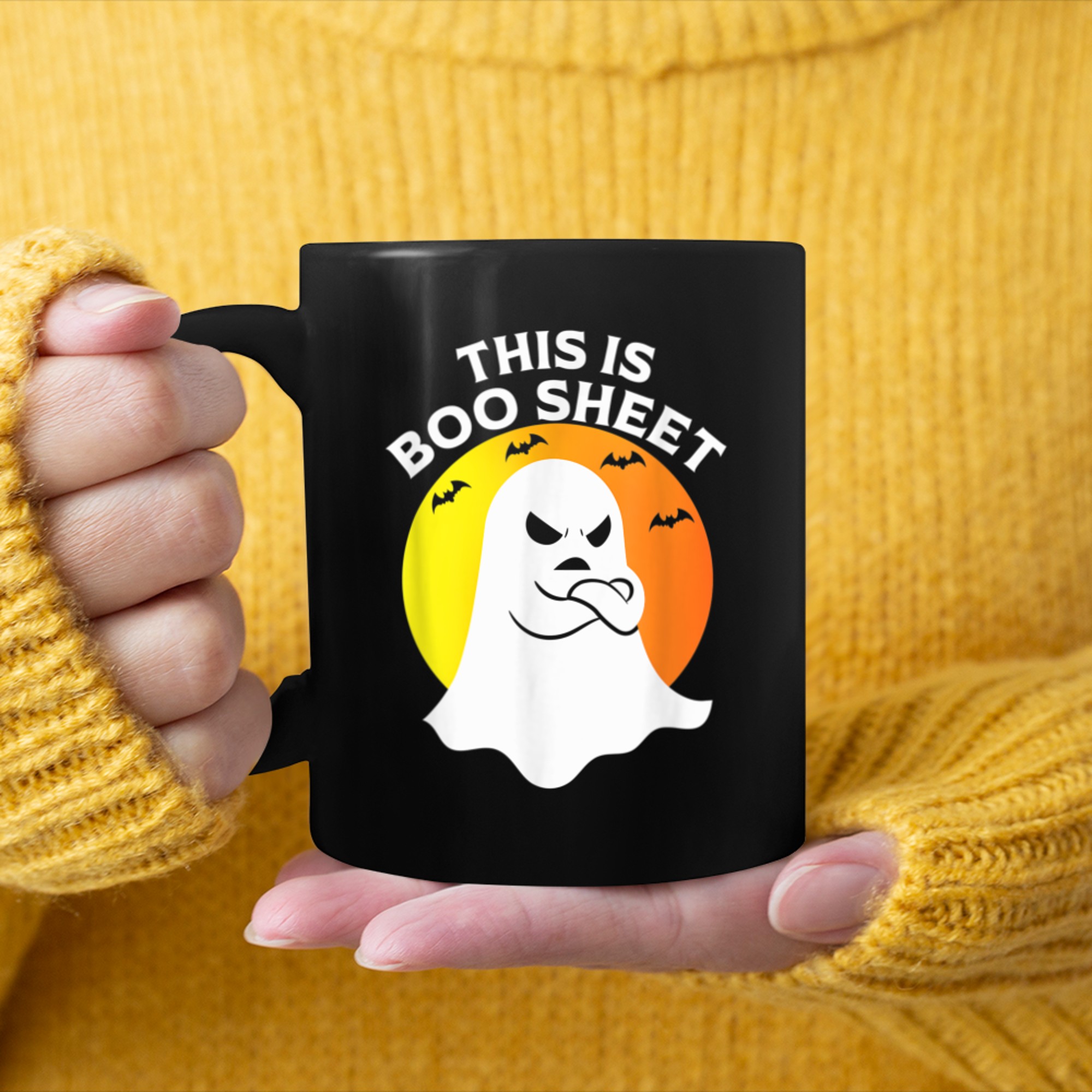 This Is Boo Sheet Ghost Retro Halloween Costume (22) mug black