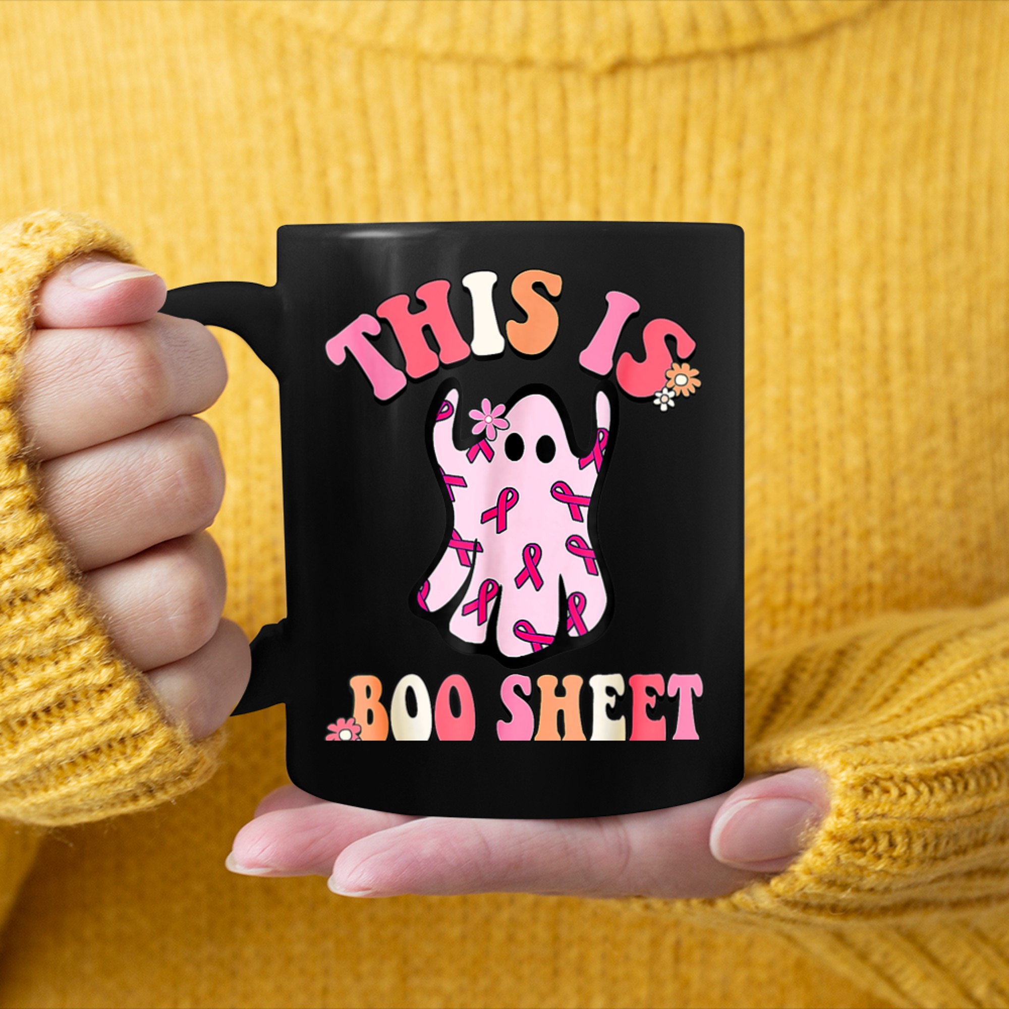 This Is Boo Sheet Ghost Retro Halloween Costume (39) mug black