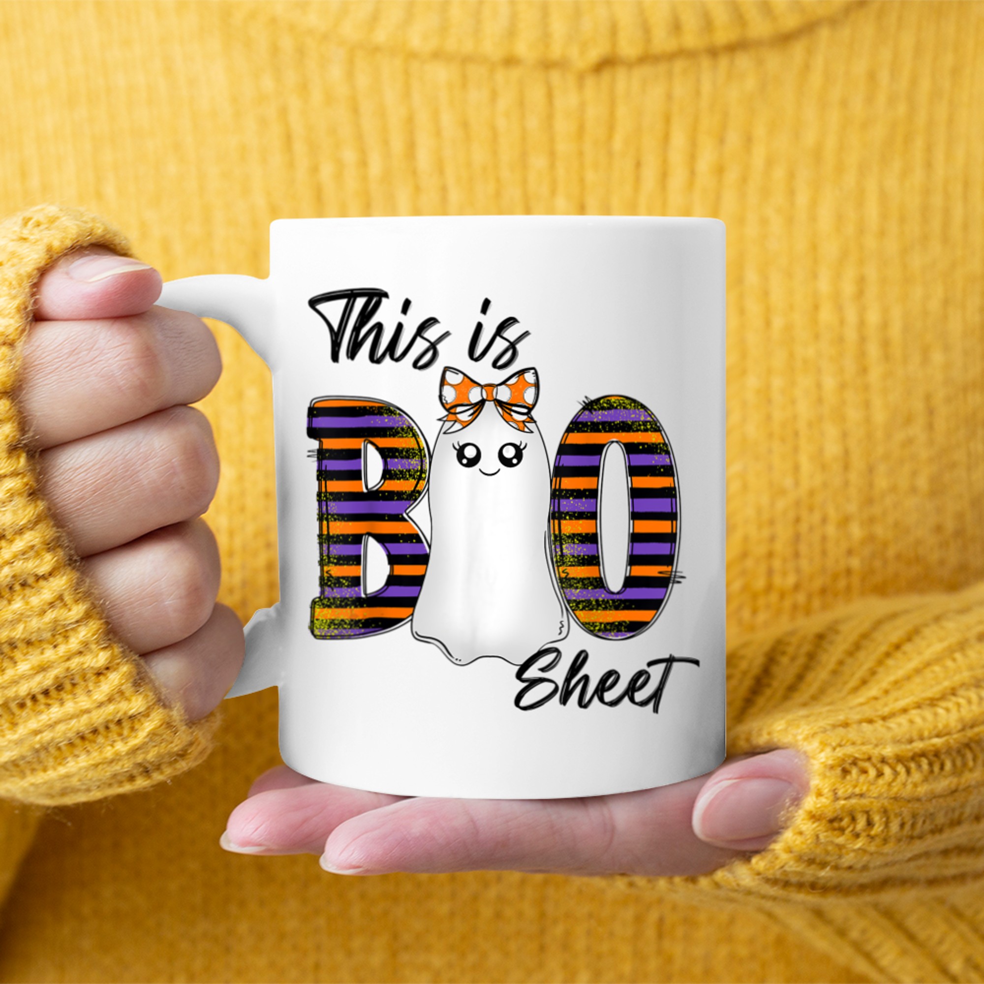 This Is Boo Sheet Ghost Retro Halloween Costume (5) mug white