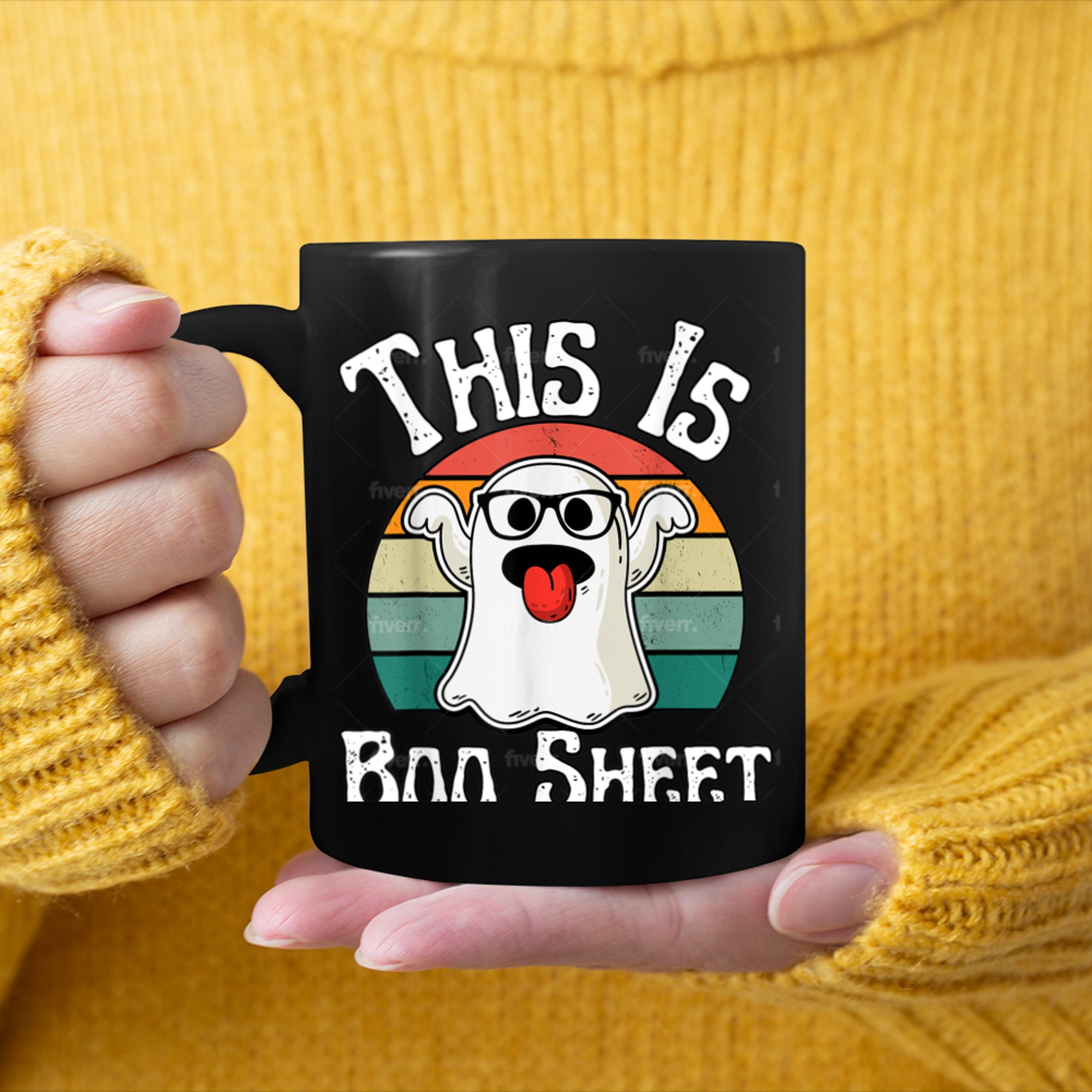 This Is Boo Sheet Ghost Retro Halloween Costume Me Women mug black