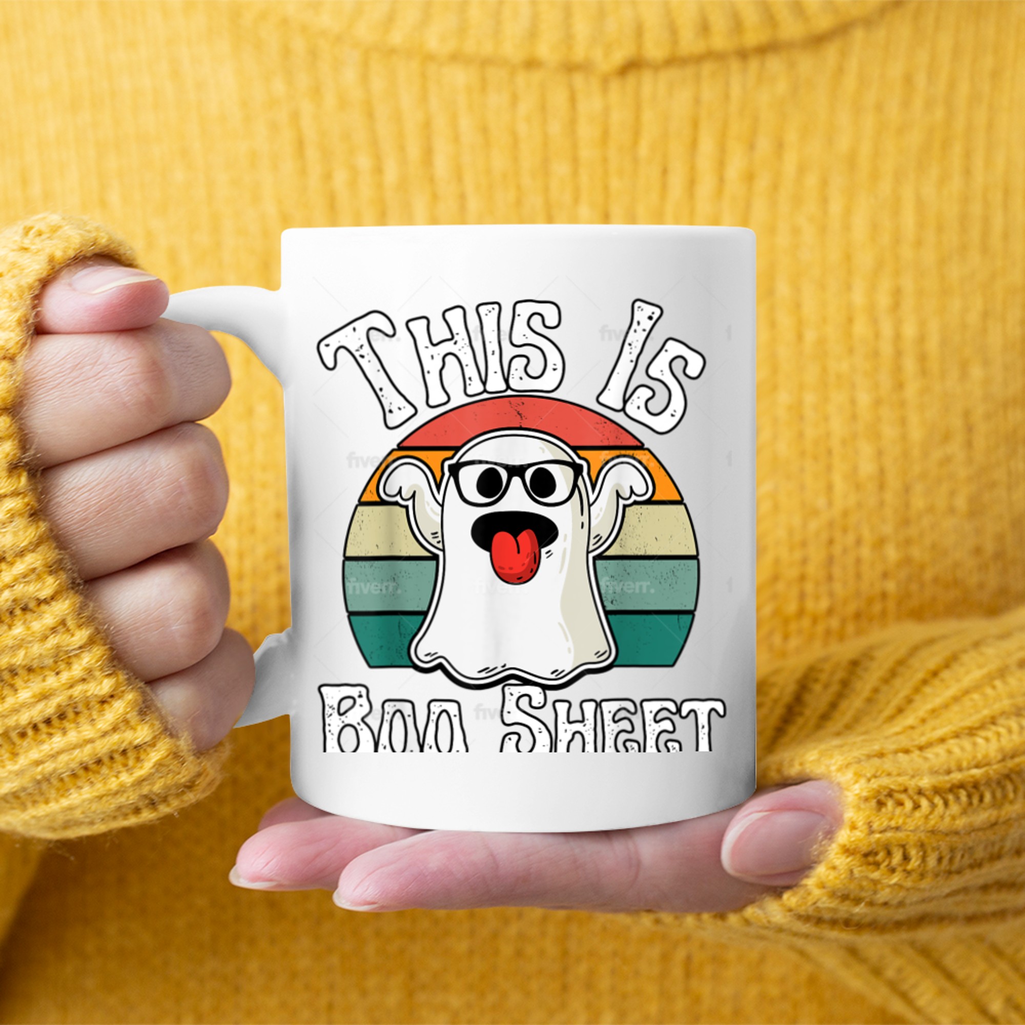 This Is Boo Sheet Ghost Retro Halloween Costume Me Women mug white