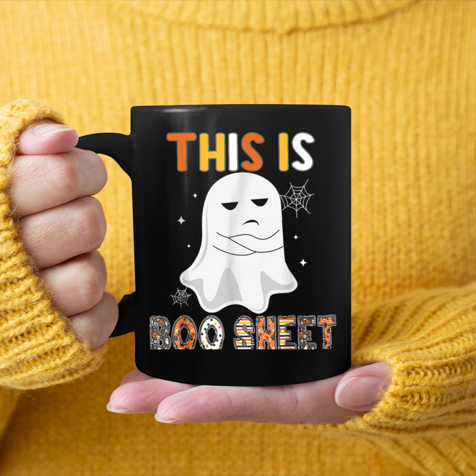 THIS IS BOO SHEET Ghost Retro Halloween Costume Men Women - 2023-09-12T162907.589 mug black