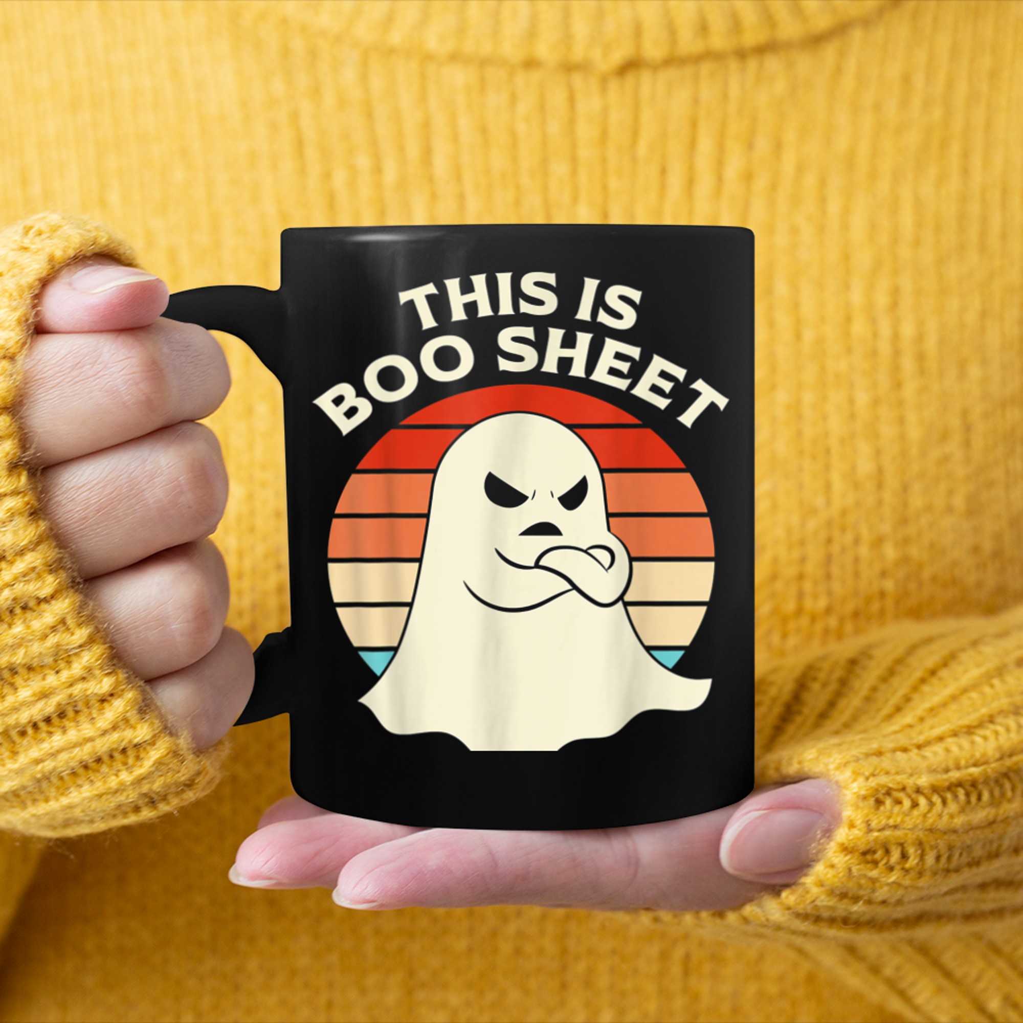 This Is Boo Sheet Ghost Retro Halloween Costume Men Women - 2023-09-12T162908.965 mug black