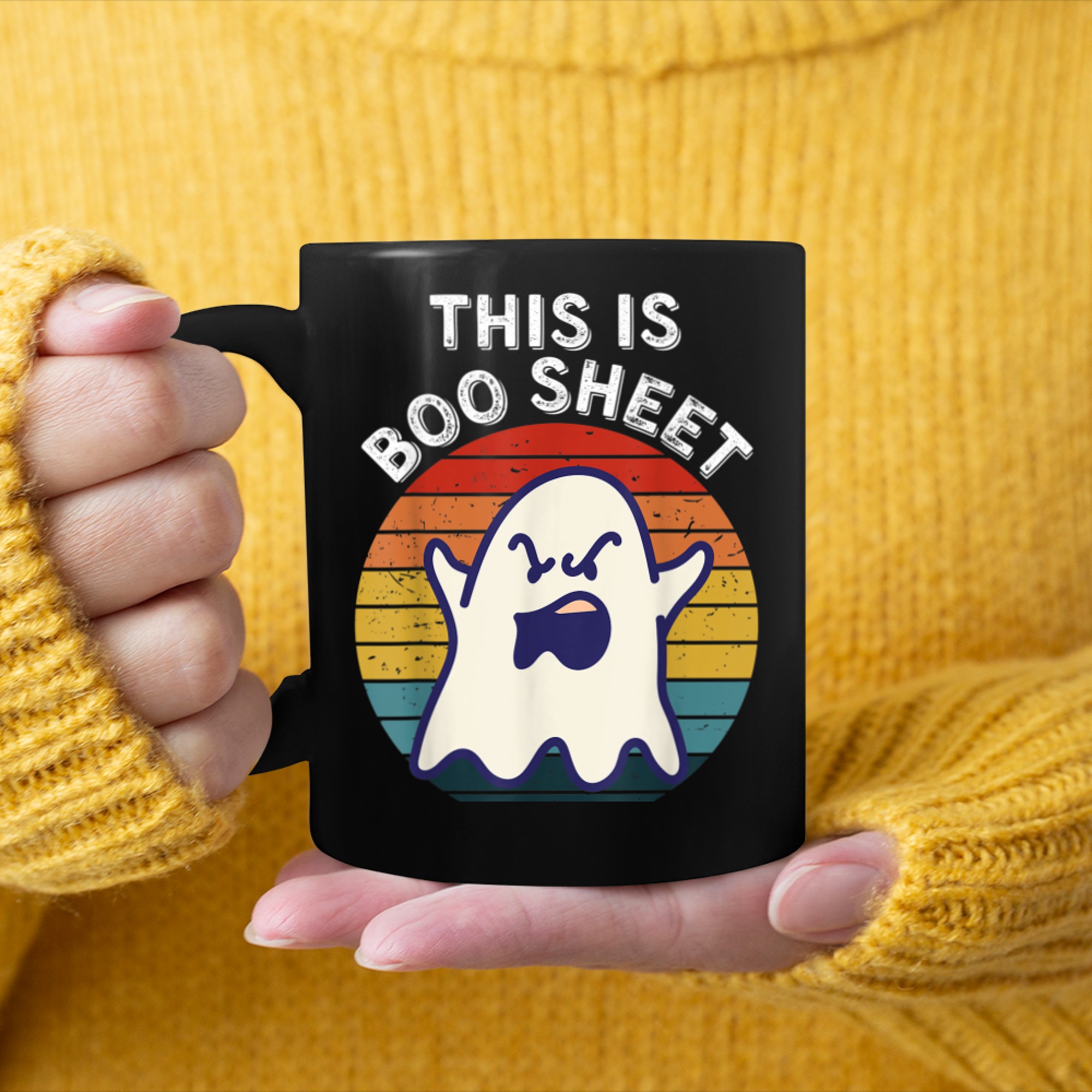 This Is Boo Sheet Ghost Retro Halloween Costume Men Women - 2023-09-12T162911.411 mug black