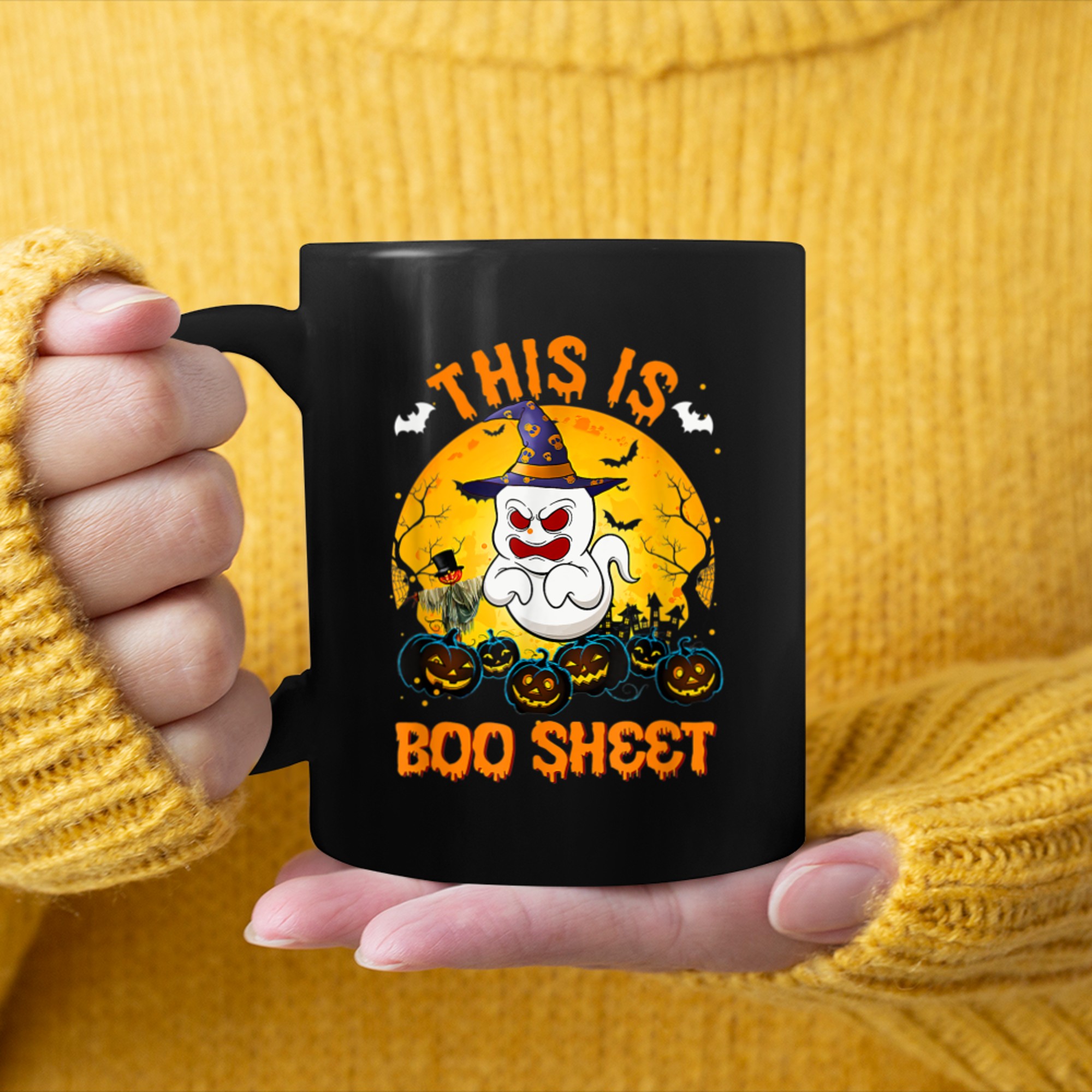 This Is Boo Sheet Ghost Retro Halloween Costume Men Women - 2023-09-12T162912.694 mug black