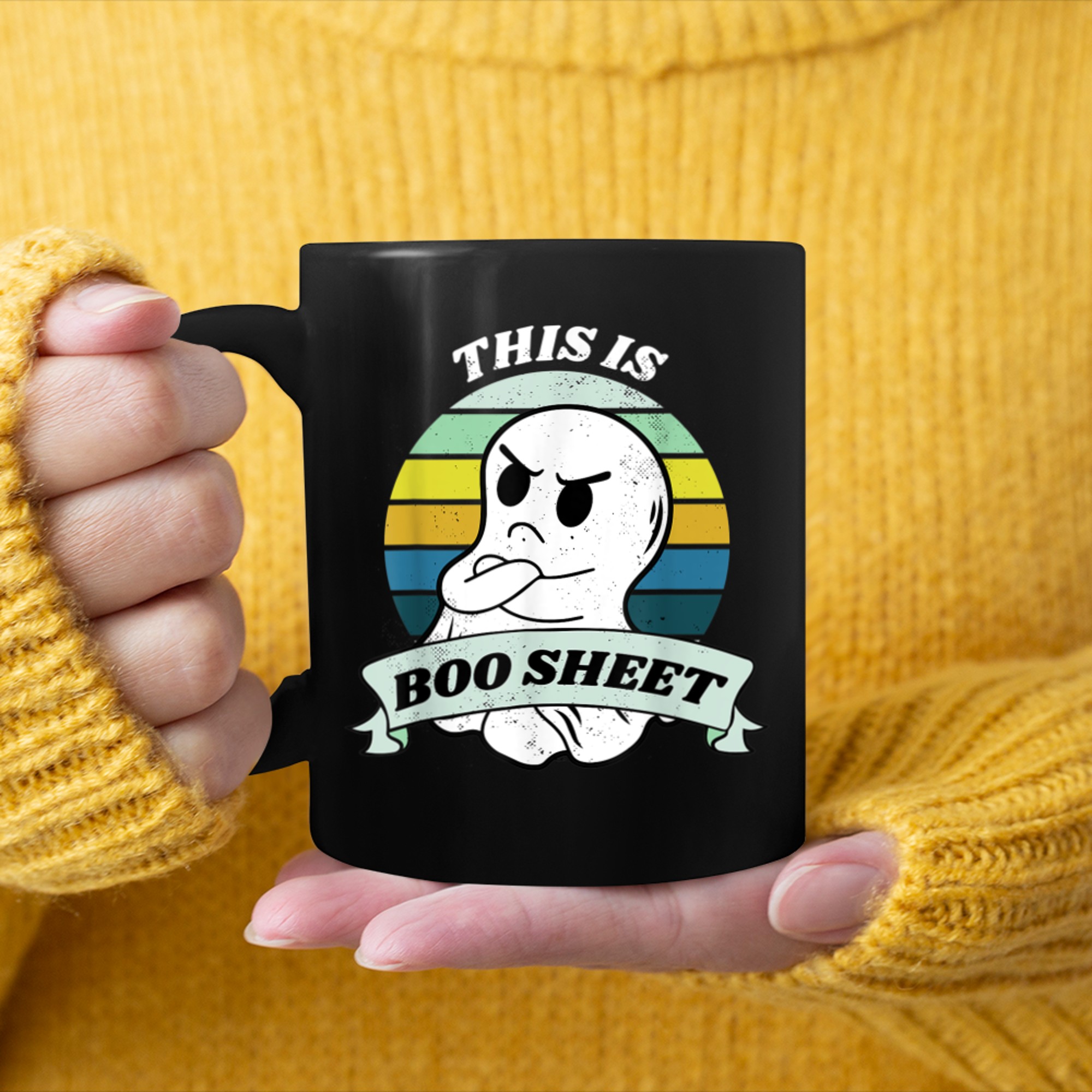 This Is Boo Sheet Ghost Retro Halloween Costume Men Women - 2023-09-12T162913.881 mug black