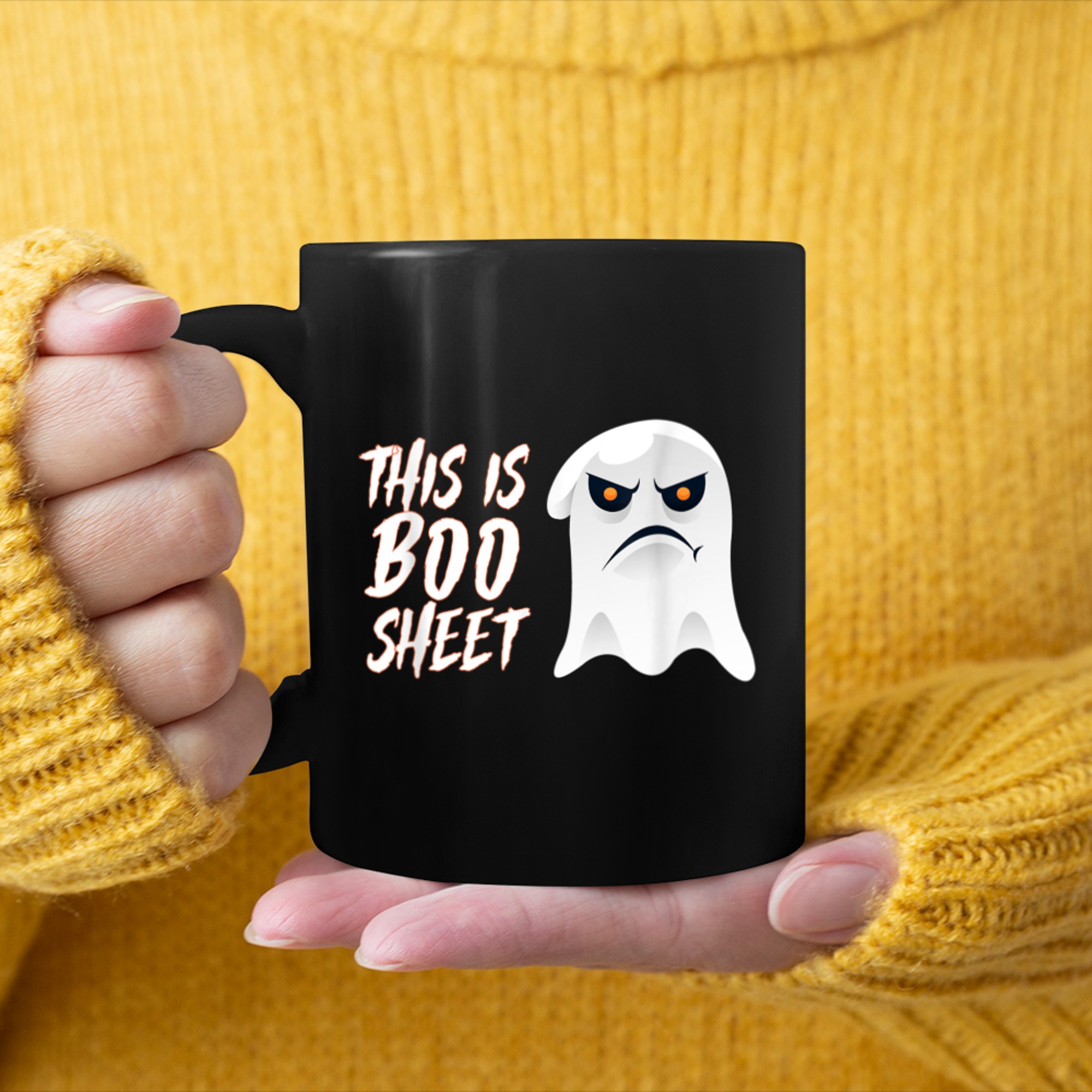 This Is Boo Sheet Ghost Retro Halloween Costumes Funny mug black