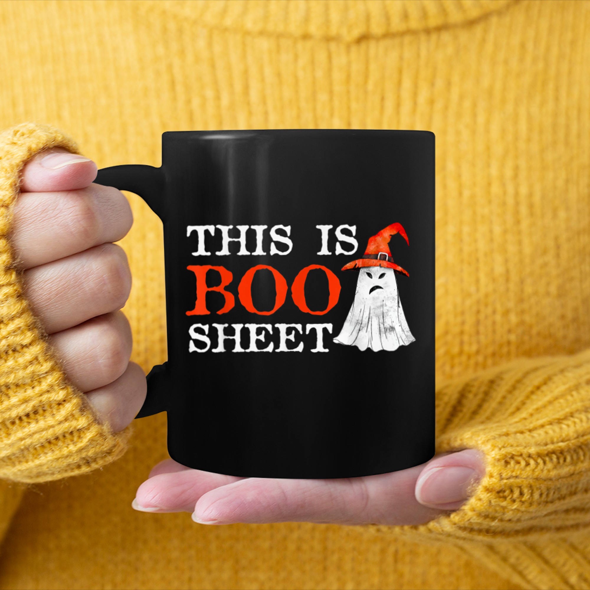 This Is Boo Sheet Ghost Retro Halloween For Men Women mug black