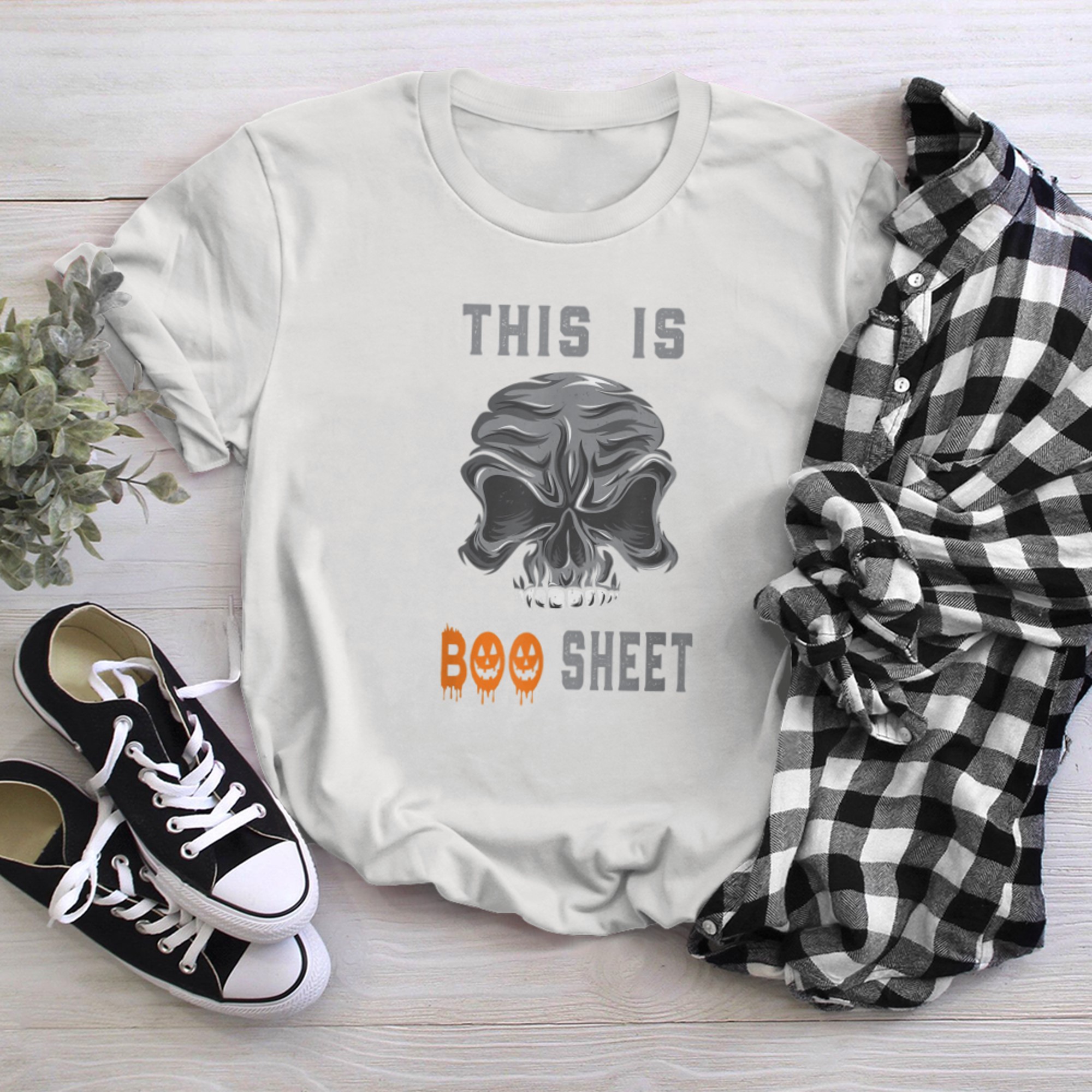 This is Boo Sheet Ghost Scary & Funny Halloween, Boo Pumpkin t-shirt White