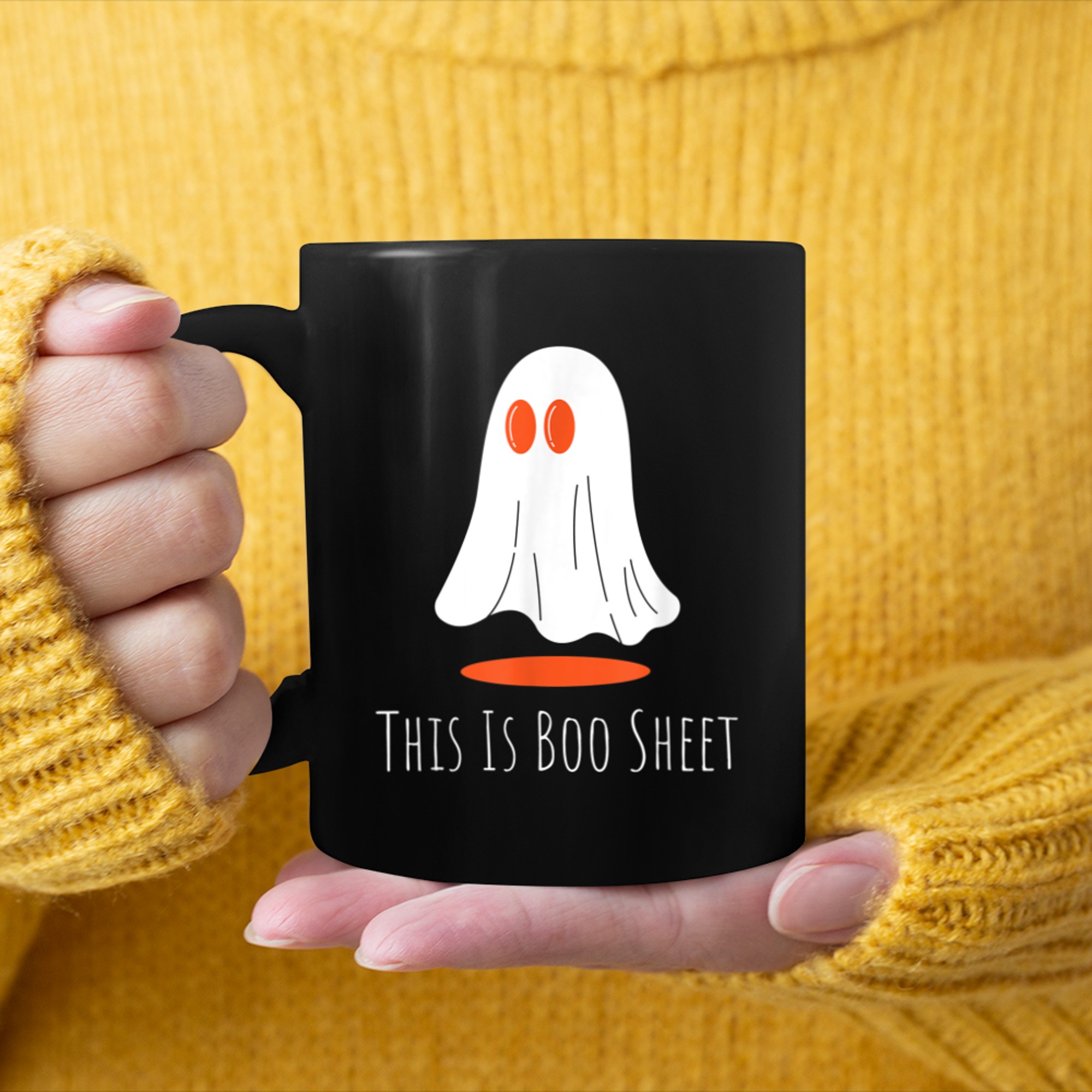 This Is Boo Sheet Halloween Costume Men Women mug black