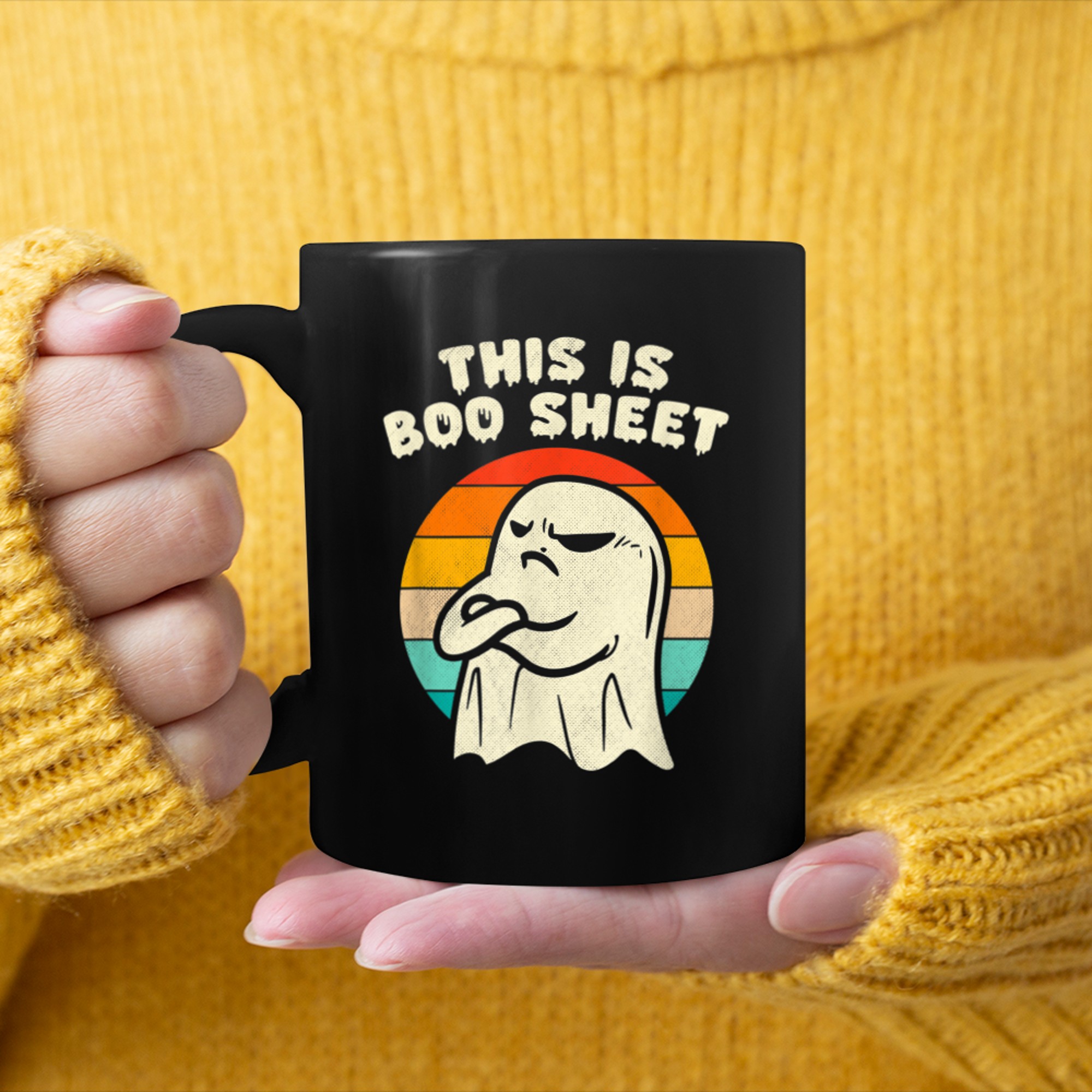 This is Boo Sheet Halloween Funny Tee mug black