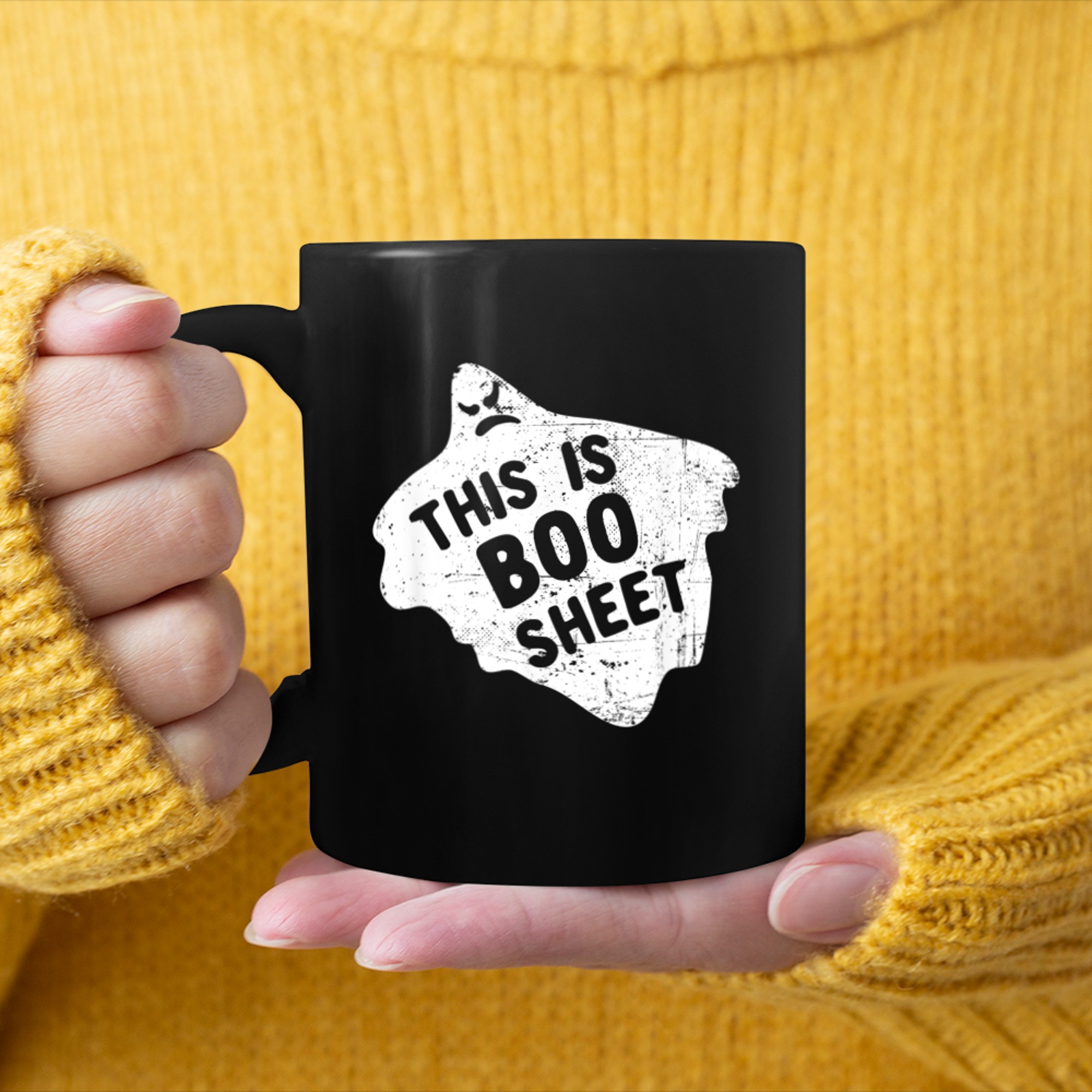 This Is Boo Sheet Halloween Ghost Costume mug black