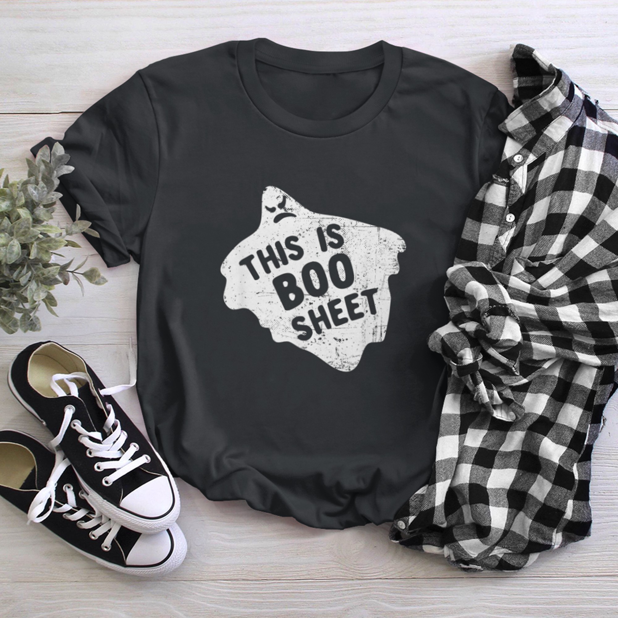 This Is Boo Sheet Halloween Ghost Costume t-shirt black