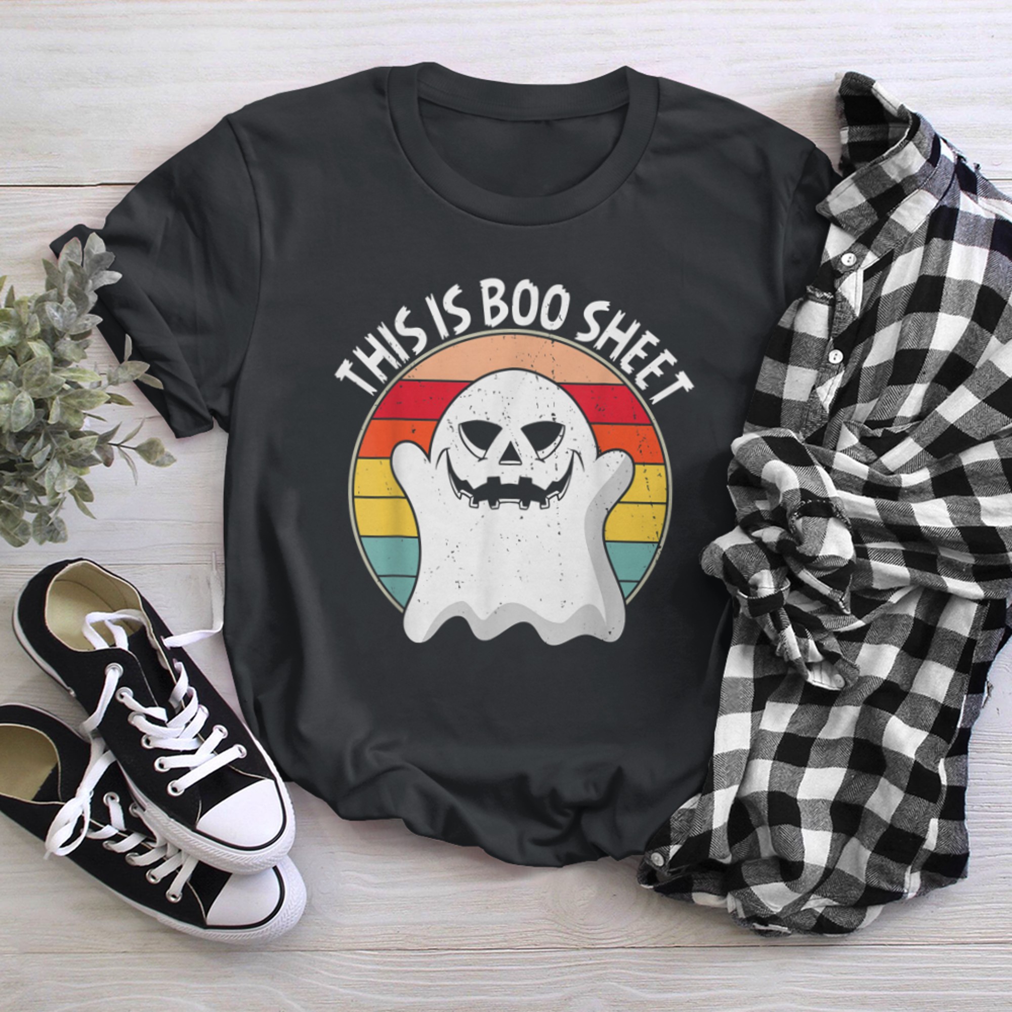 This Is Boo Sheet Happy Funny Halloween Costume (2) t-shirt black