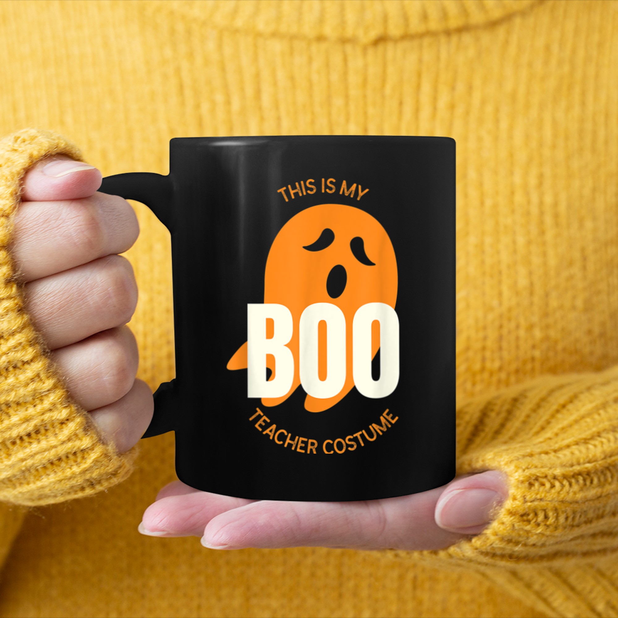 This Is My Boo Sheet Teacher Halloween Costume mug black