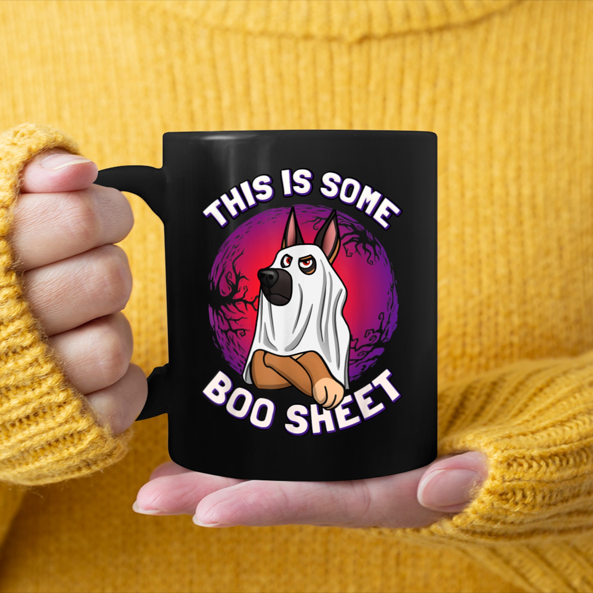 This is some boo sheet German shepherd edition mug black