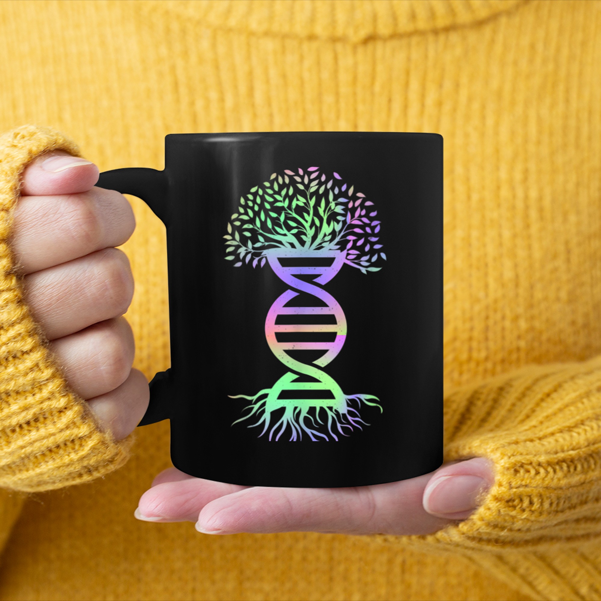 Awesome Biology Colors DNA Genetics Tree Of Life mug black