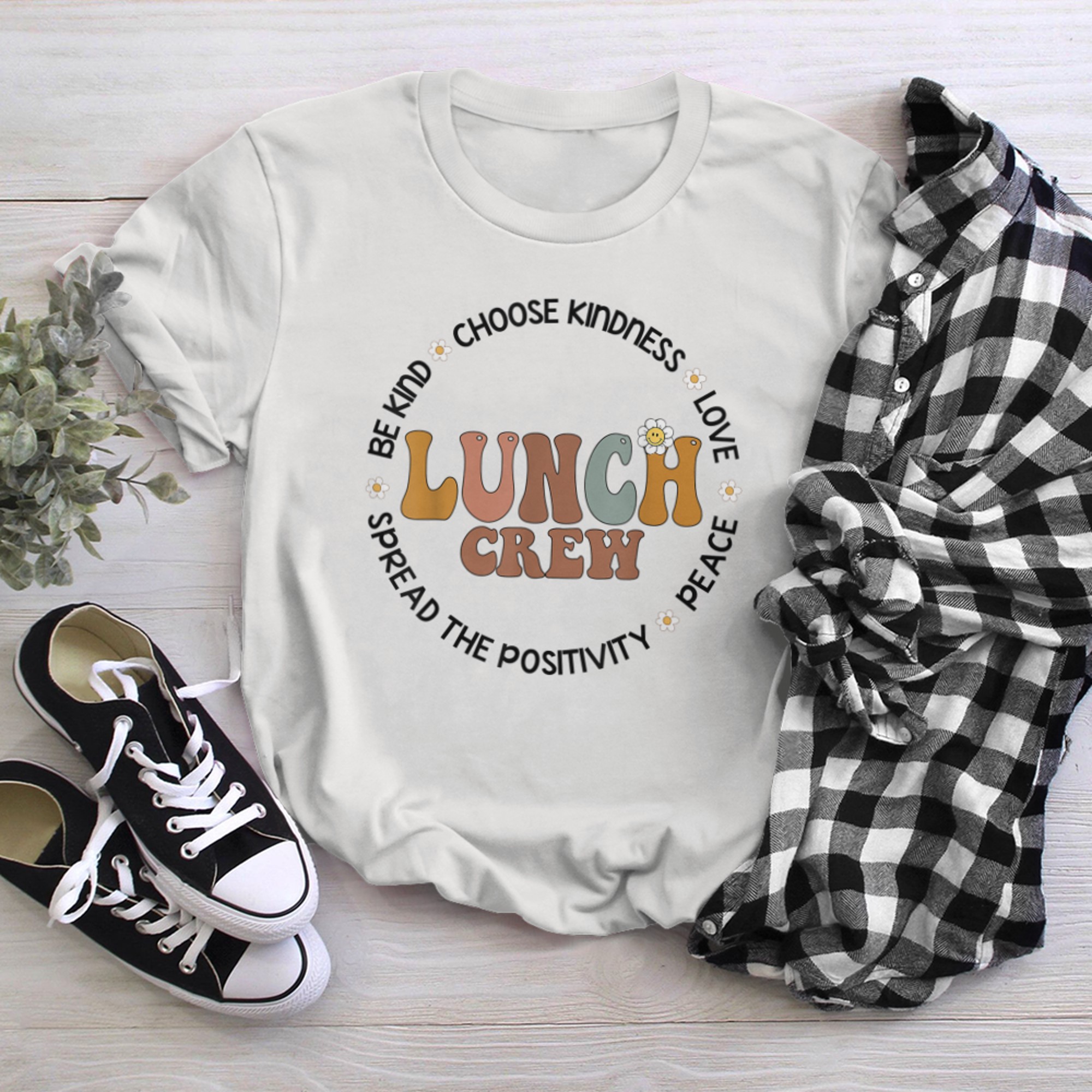 Back to School Lunch Crew Funny Cafeteria Ladies Lady Squad (3) t-shirt White