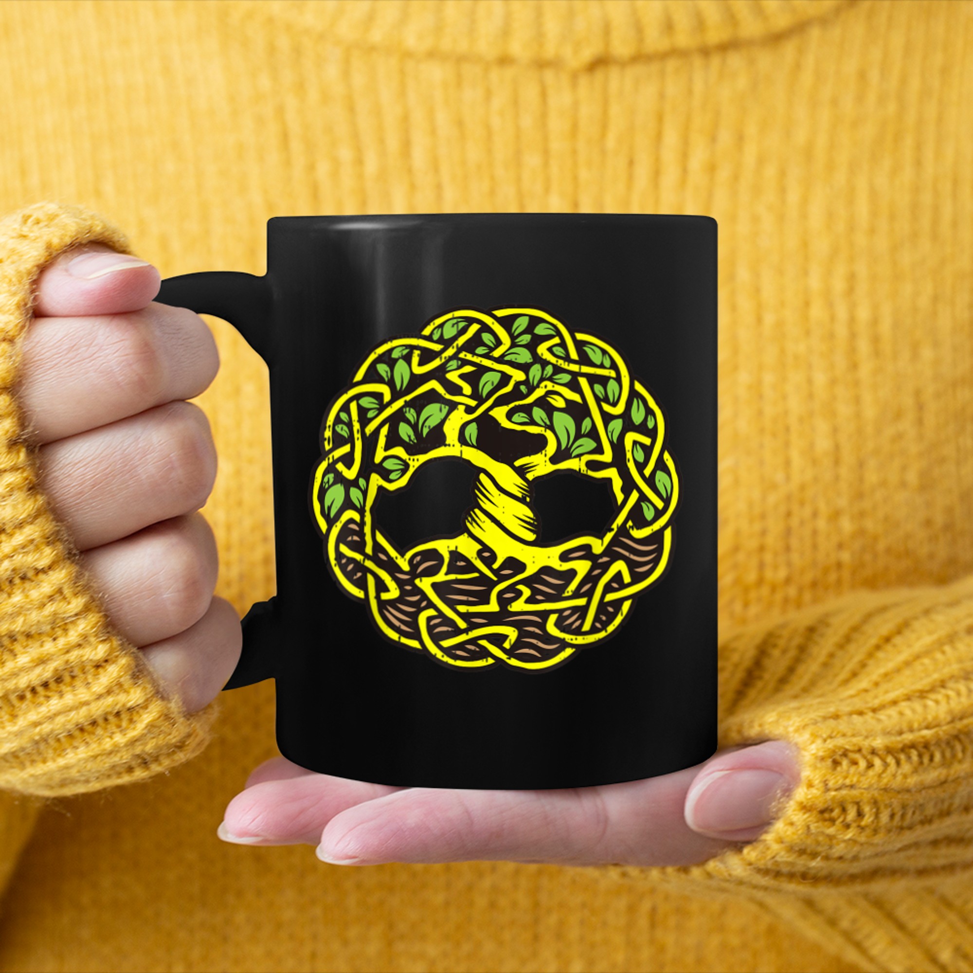 Buddhism Tree Of Life Meditation Yoga Cool Zen Lovers (1) mug black