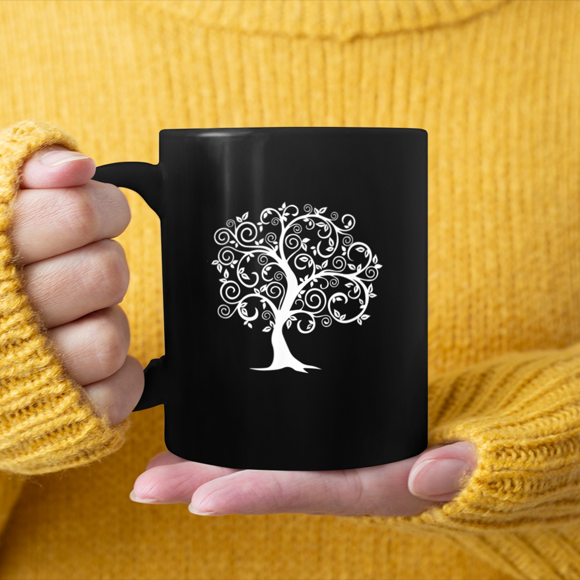 Creative Celtic Tree of Life Mythology mug black