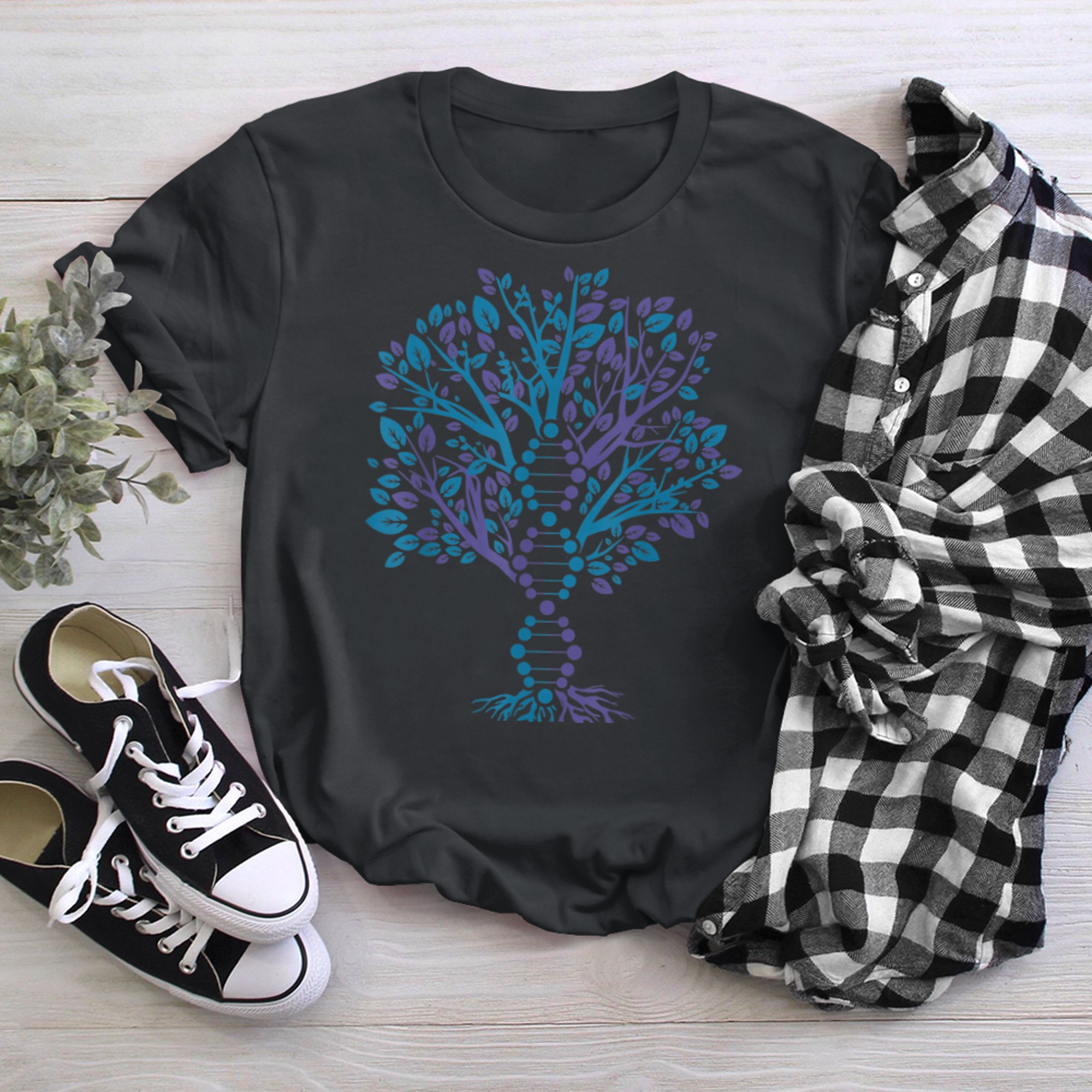 Genealogy DNA Tree Of Life Science Genetic for Genealogist (1) t-shirt black