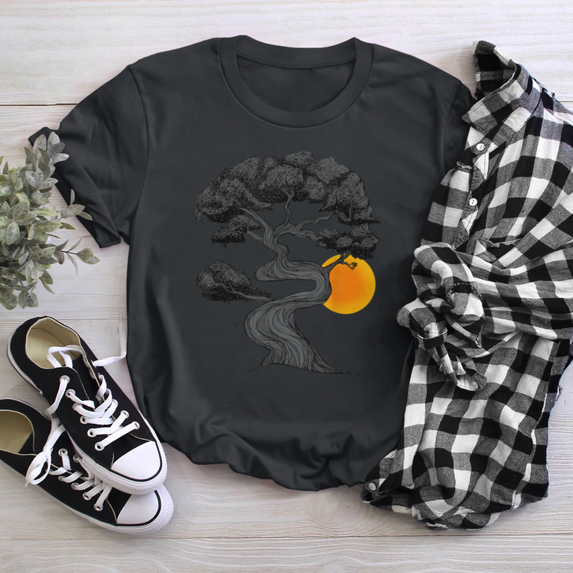 nature, environmentalist, tree graphic tee for men and women t-shirt black