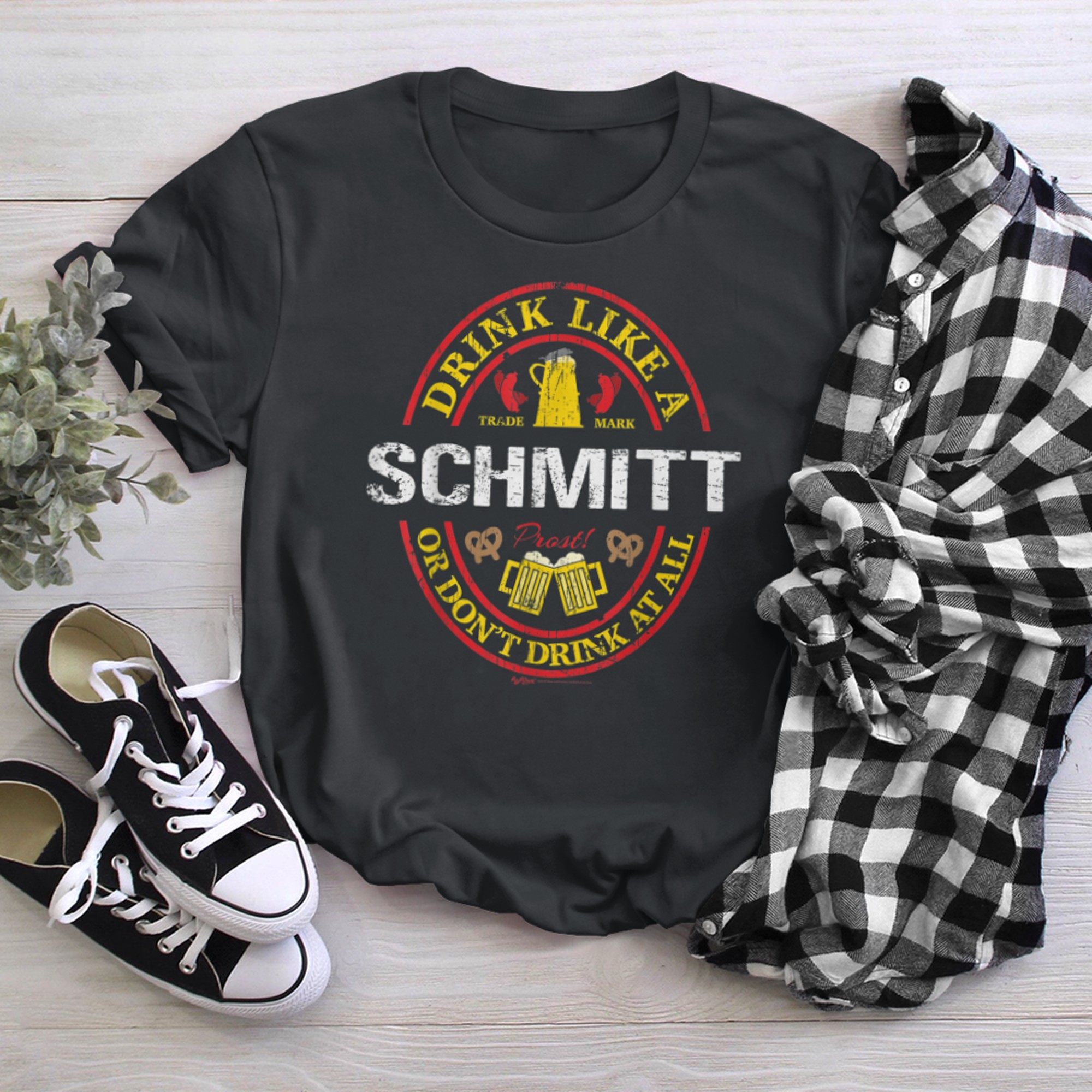 Vintage Drink Like A Schmitt Oktoberfest Drinking t-shirt black