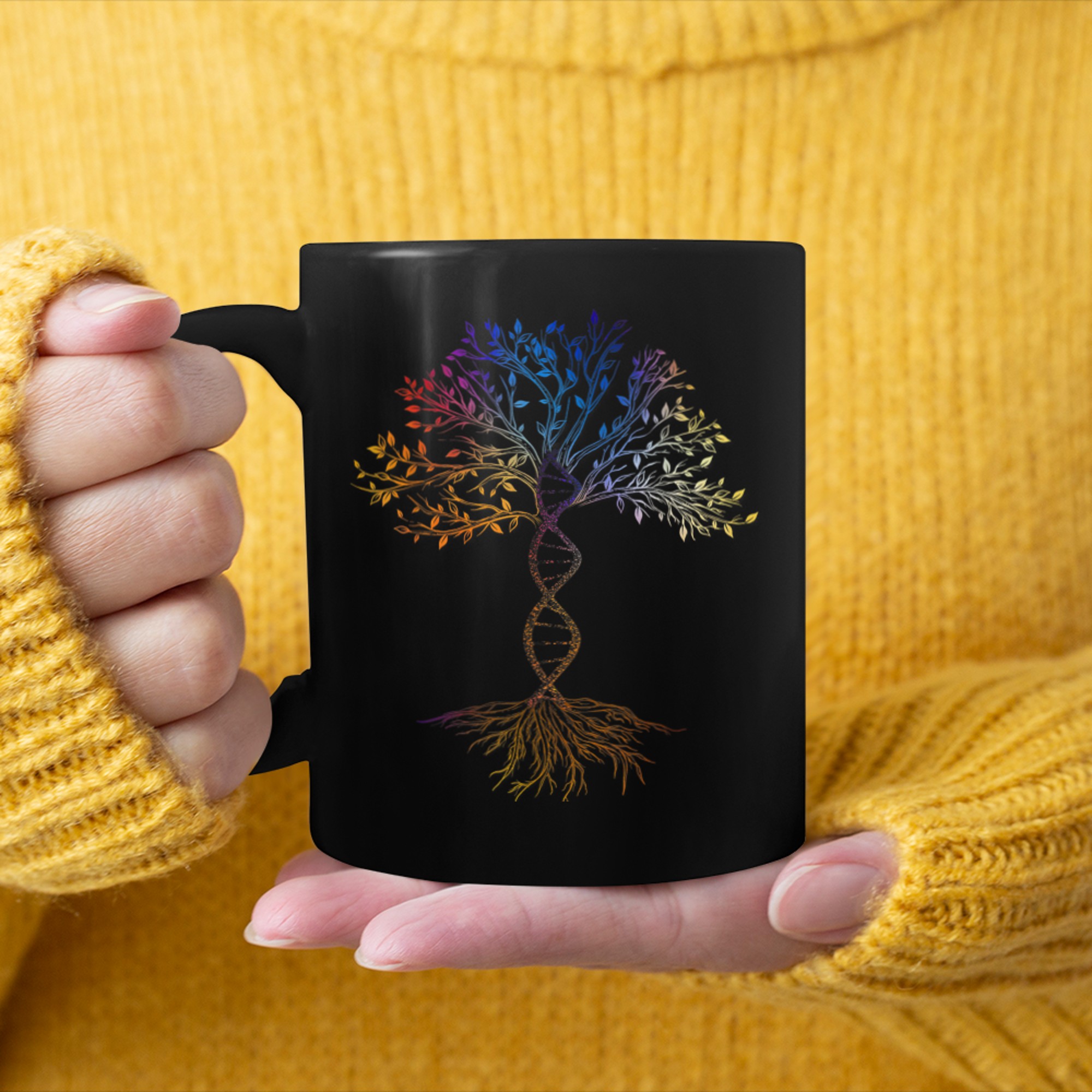 DNA Tree Of Life - Science - Earth Day - Genetics Biologist mug black