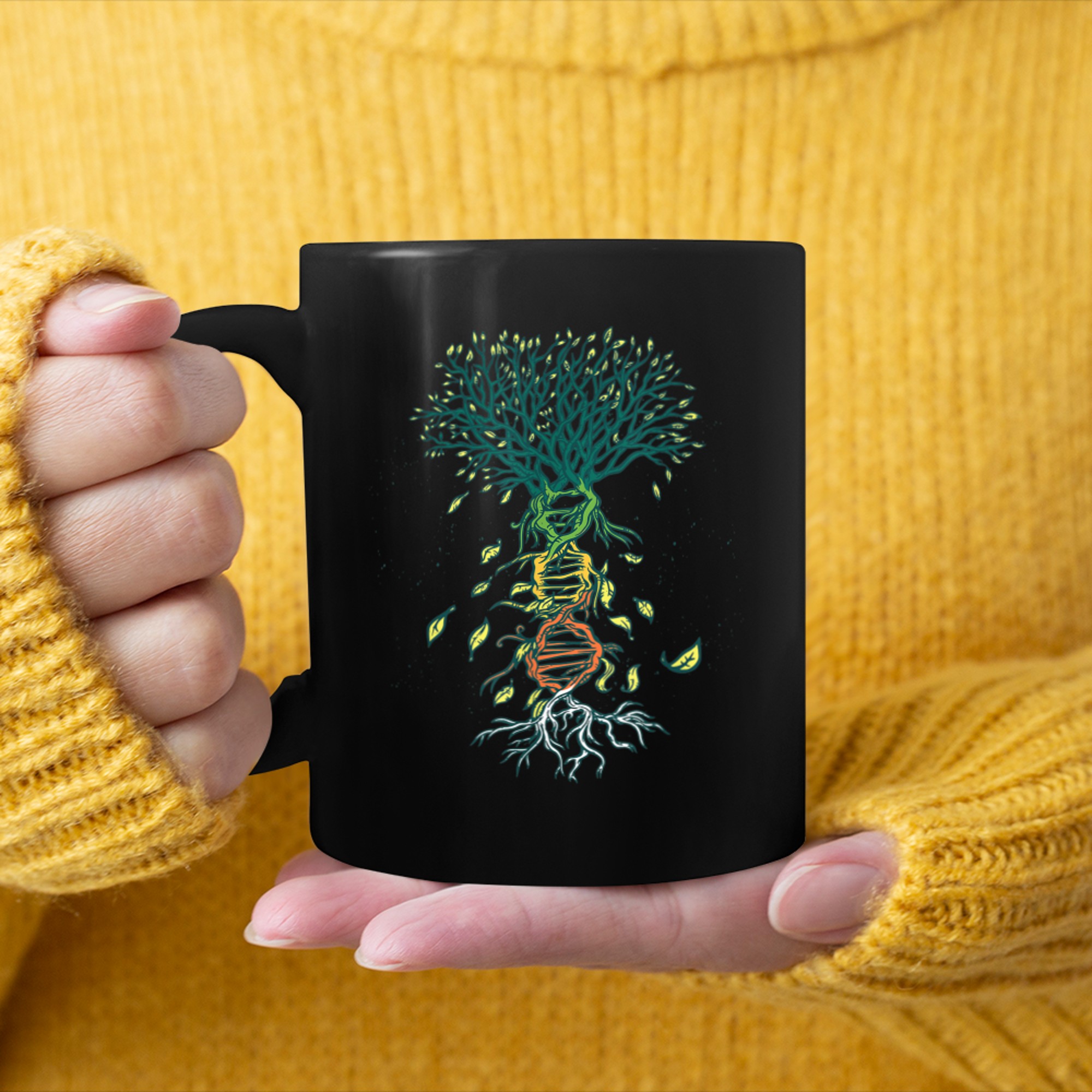 Dna Tree of life! Celtic tree of life or yoga esotericism mug black